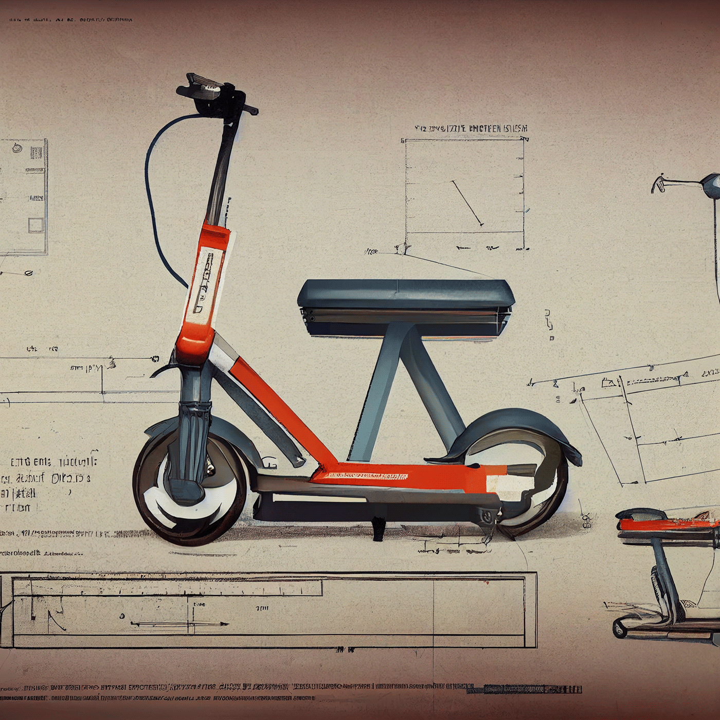 Prithviraj Taware，111 Micro Mobility Solution，product design，conceptual design，Hand drawn draft，Electric vehicle，Scooter，