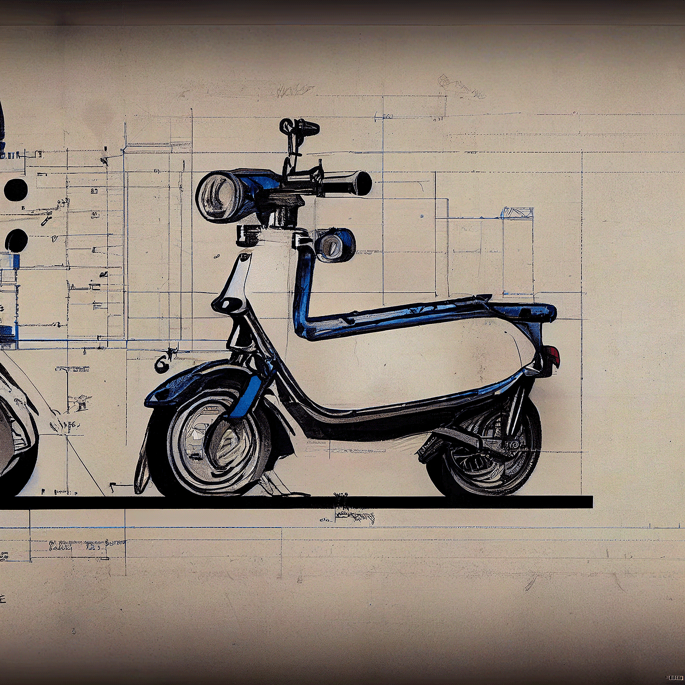 Prithviraj Taware，111 Micro Mobility Solution，product design，conceptual design，Hand drawn draft，Electric vehicle，Scooter，