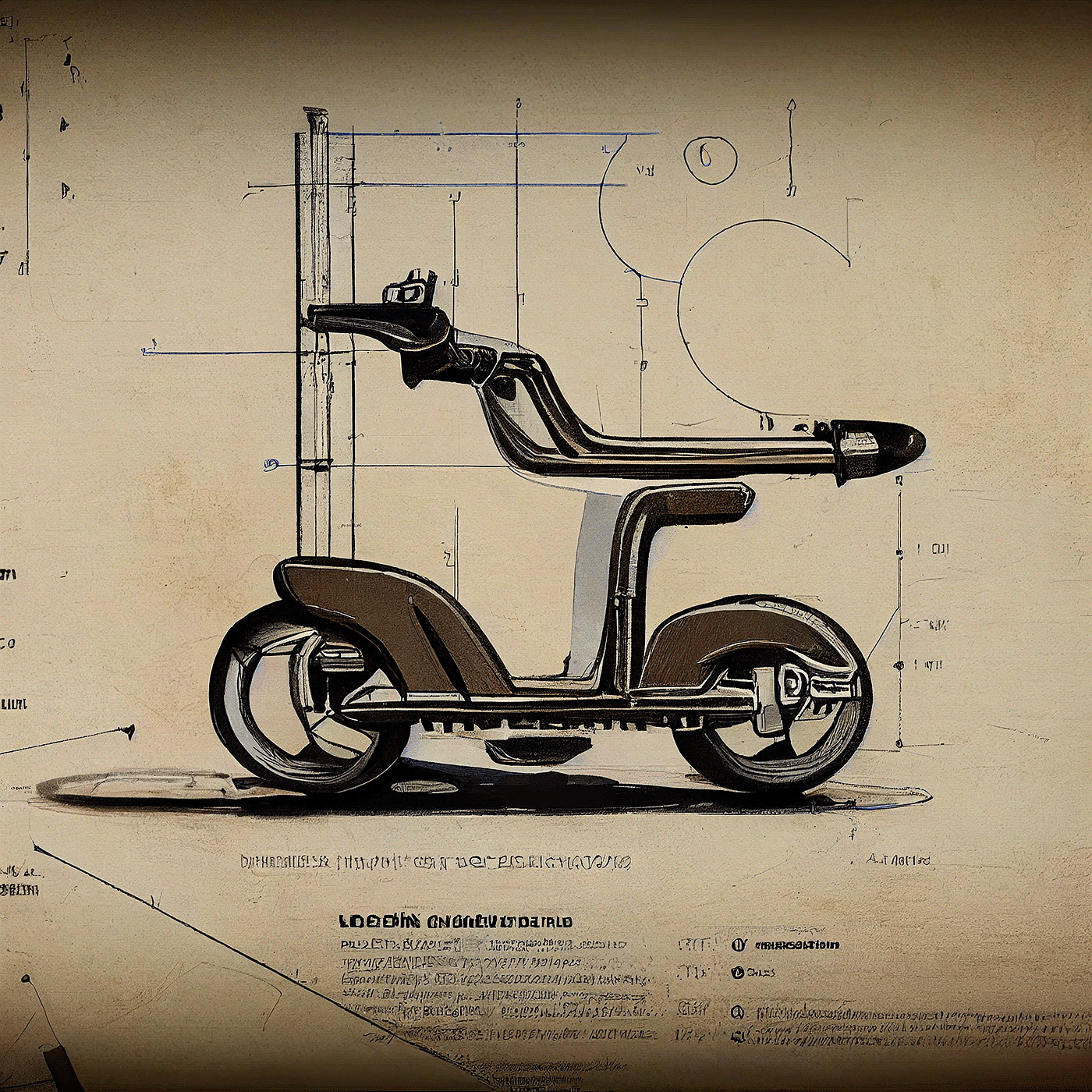 Prithviraj Taware，111 Micro Mobility Solution，product design，conceptual design，Hand drawn draft，Electric vehicle，Scooter，