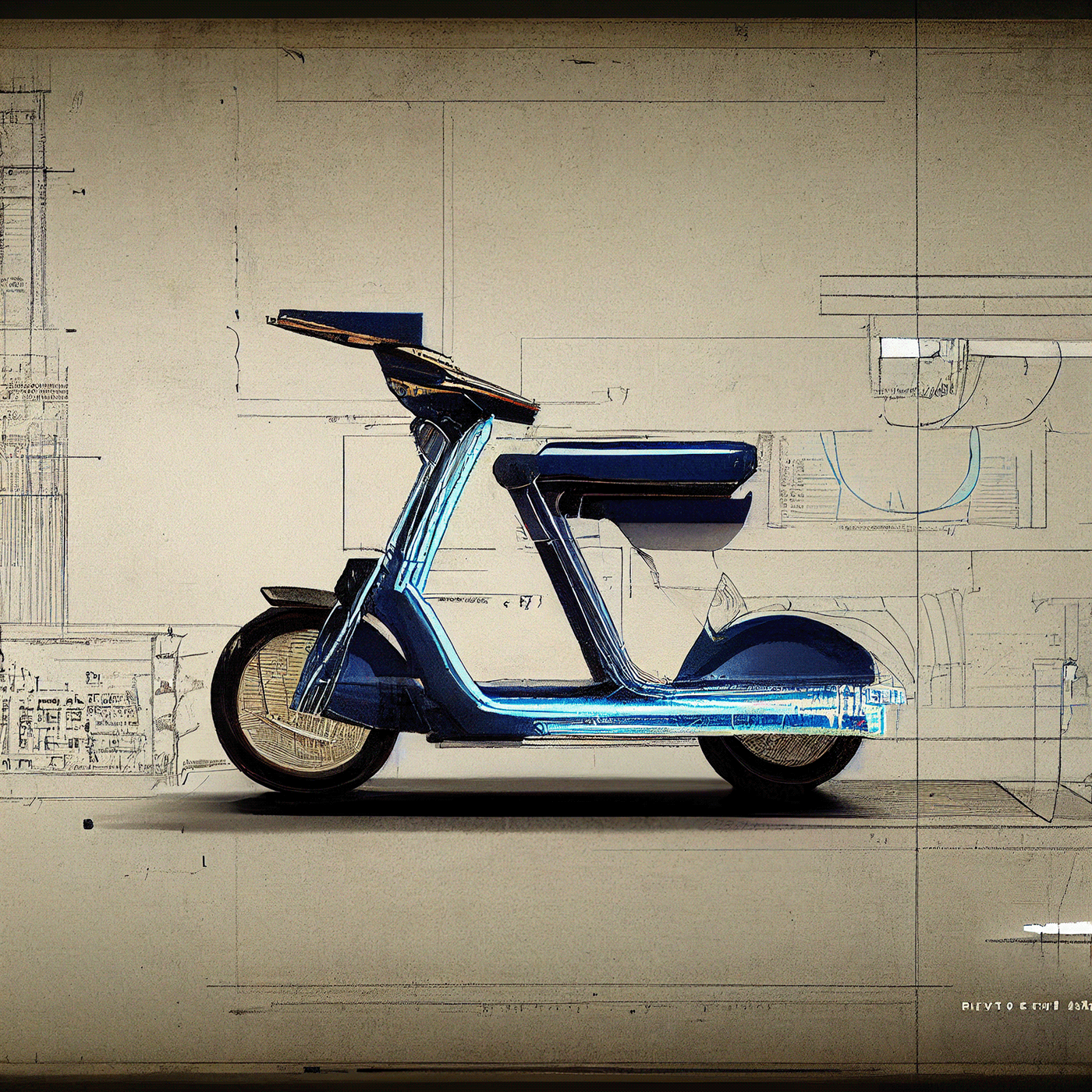 Prithviraj Taware，111 Micro Mobility Solution，product design，conceptual design，Hand drawn draft，Electric vehicle，Scooter，