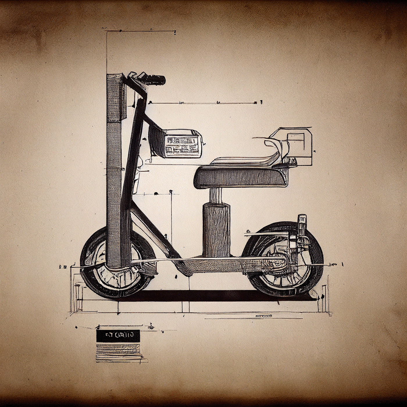 Prithviraj Taware，111 Micro Mobility Solution，product design，conceptual design，Hand drawn draft，Electric vehicle，Scooter，