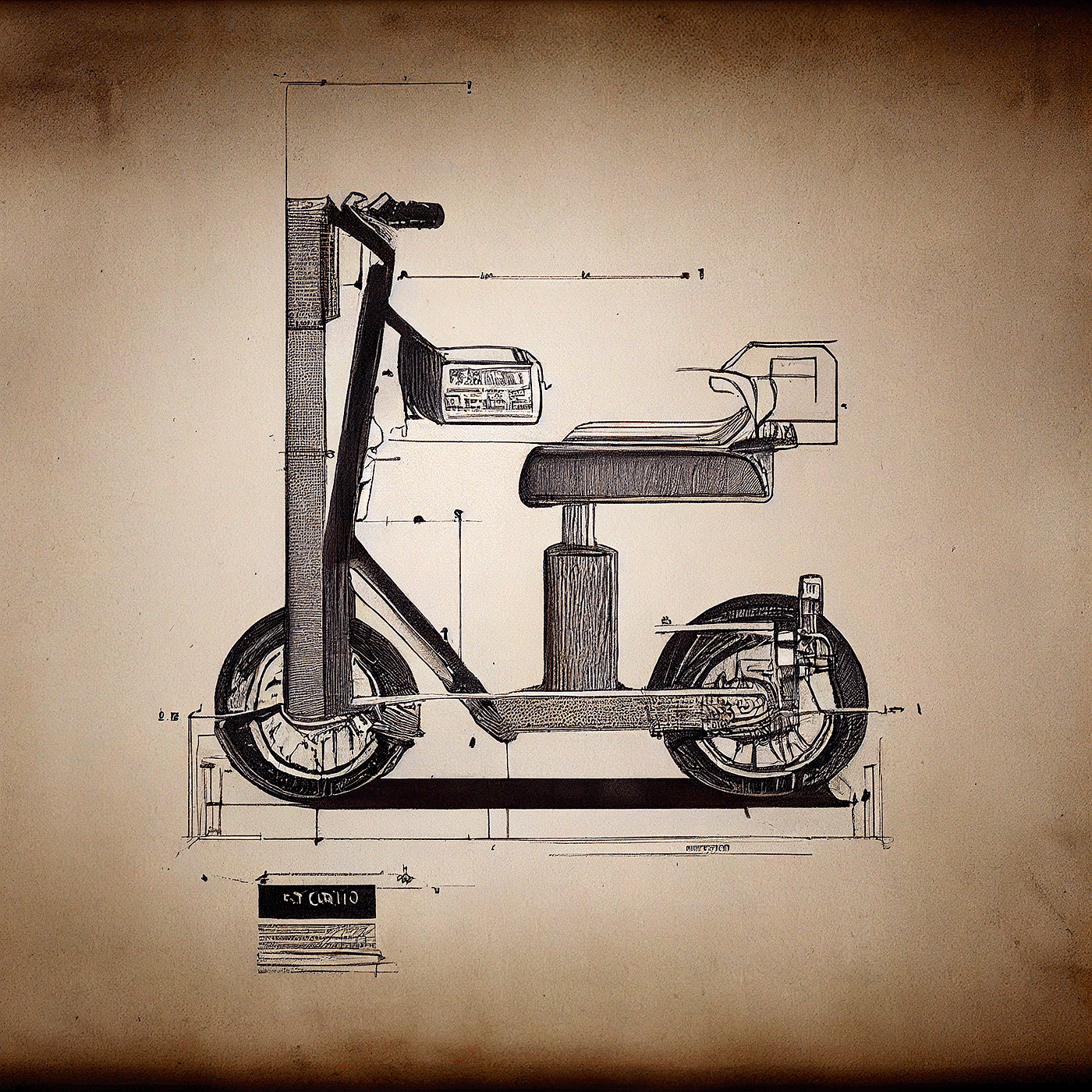 Prithviraj Taware，111 Micro Mobility Solution，product design，conceptual design，Hand drawn draft，Electric vehicle，Scooter，