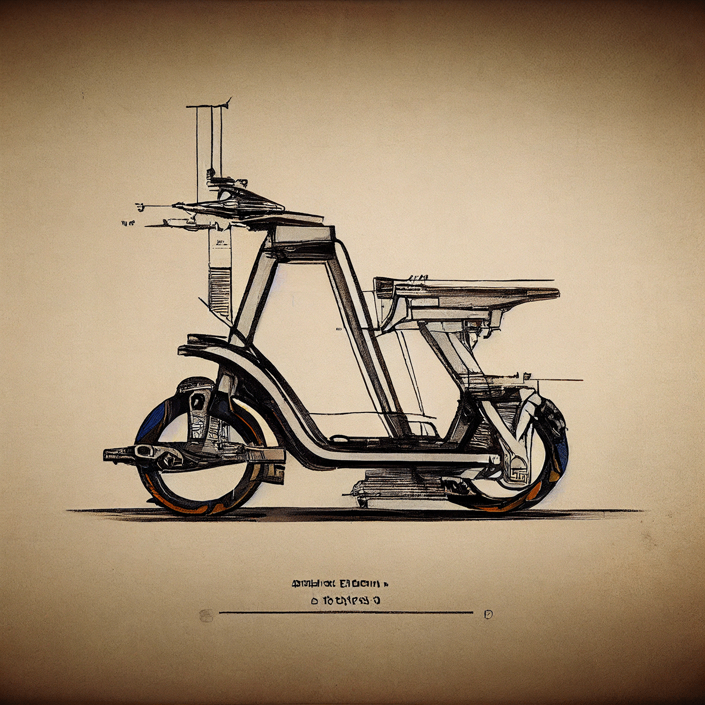Prithviraj Taware，111 Micro Mobility Solution，product design，conceptual design，Hand drawn draft，Electric vehicle，Scooter，