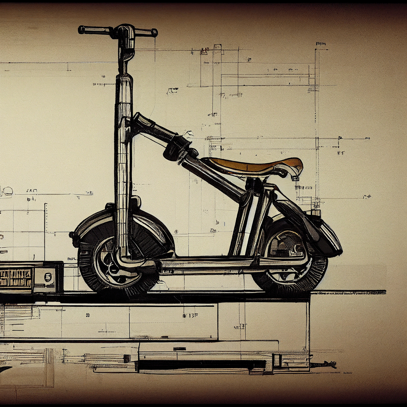 Prithviraj Taware，111 Micro Mobility Solution，product design，conceptual design，Hand drawn draft，Electric vehicle，Scooter，