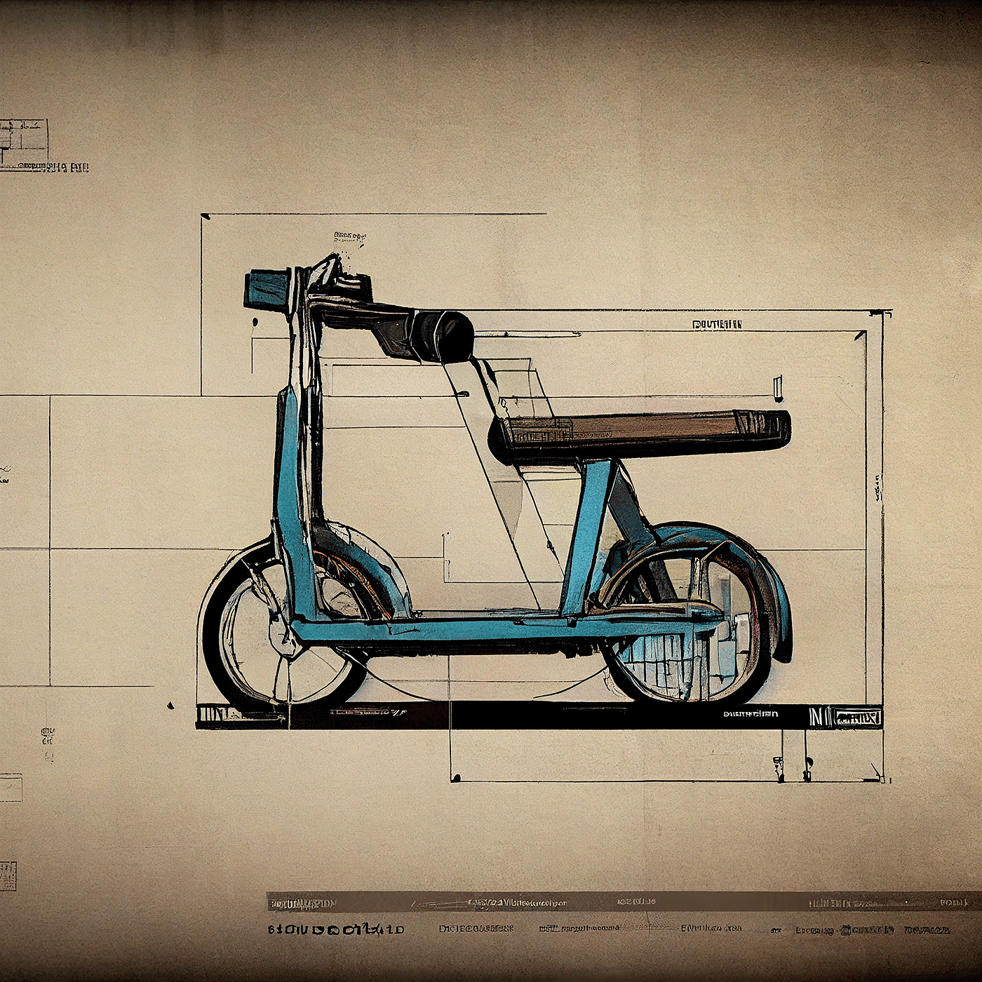 Prithviraj Taware，111 Micro Mobility Solution，product design，conceptual design，Hand drawn draft，Electric vehicle，Scooter，