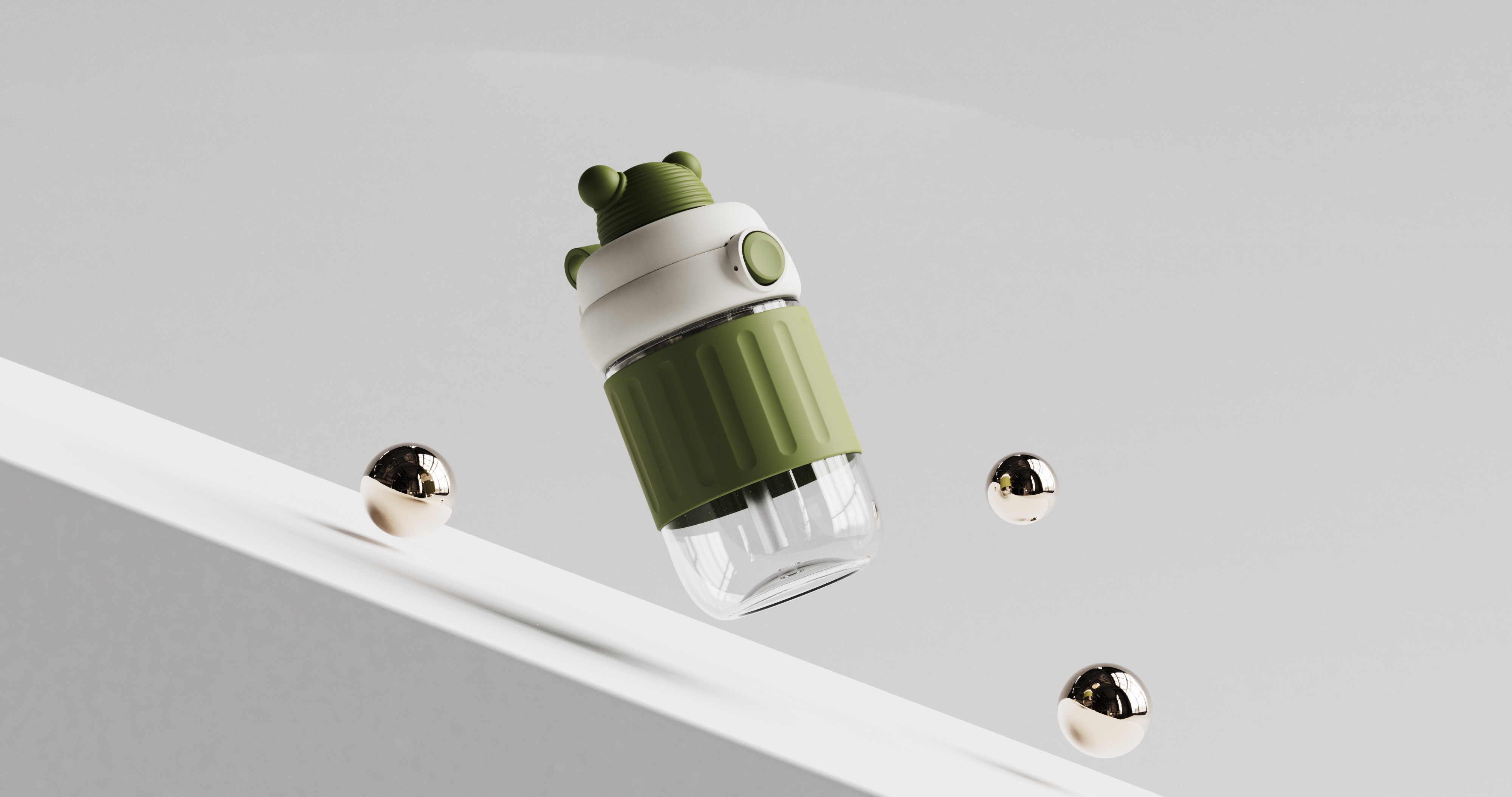 Water cup, coffee cup, double drink cup, bear head，