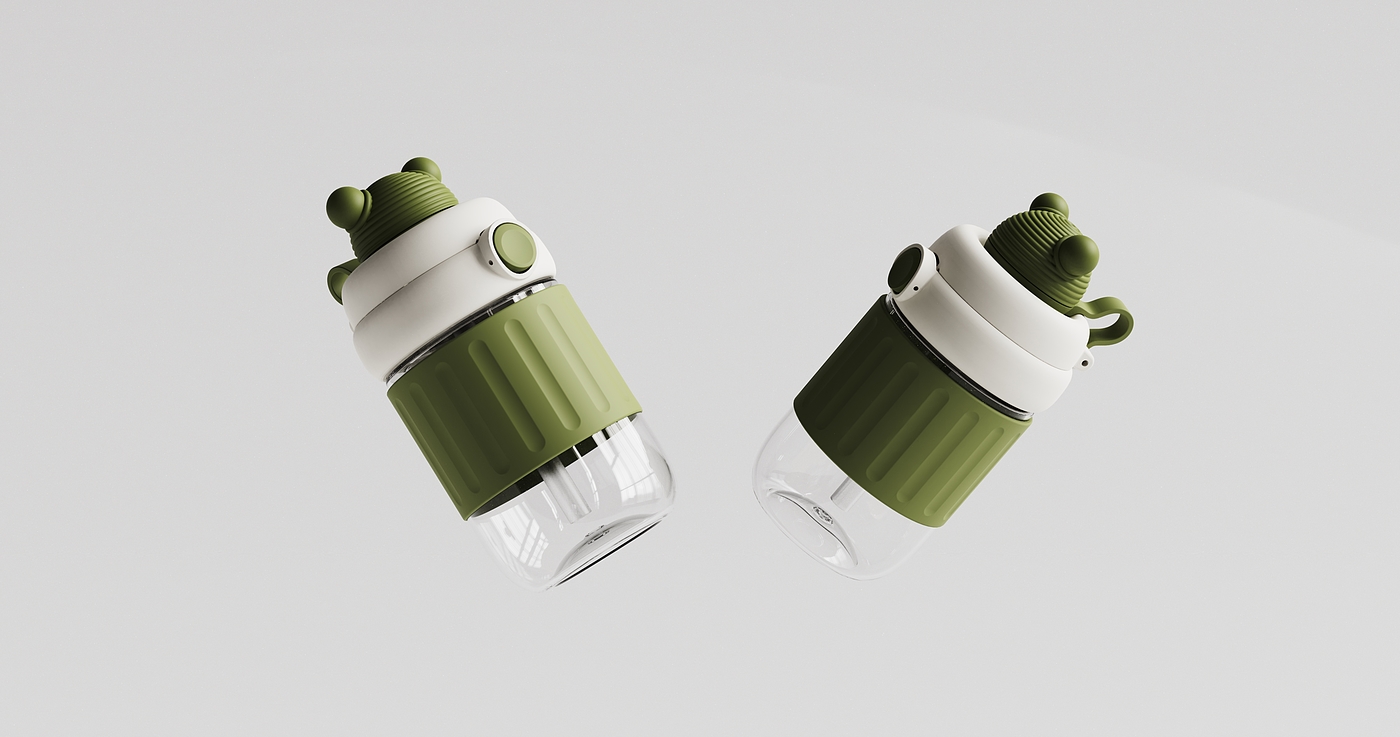 Water cup, coffee cup, double drink cup, bear head，