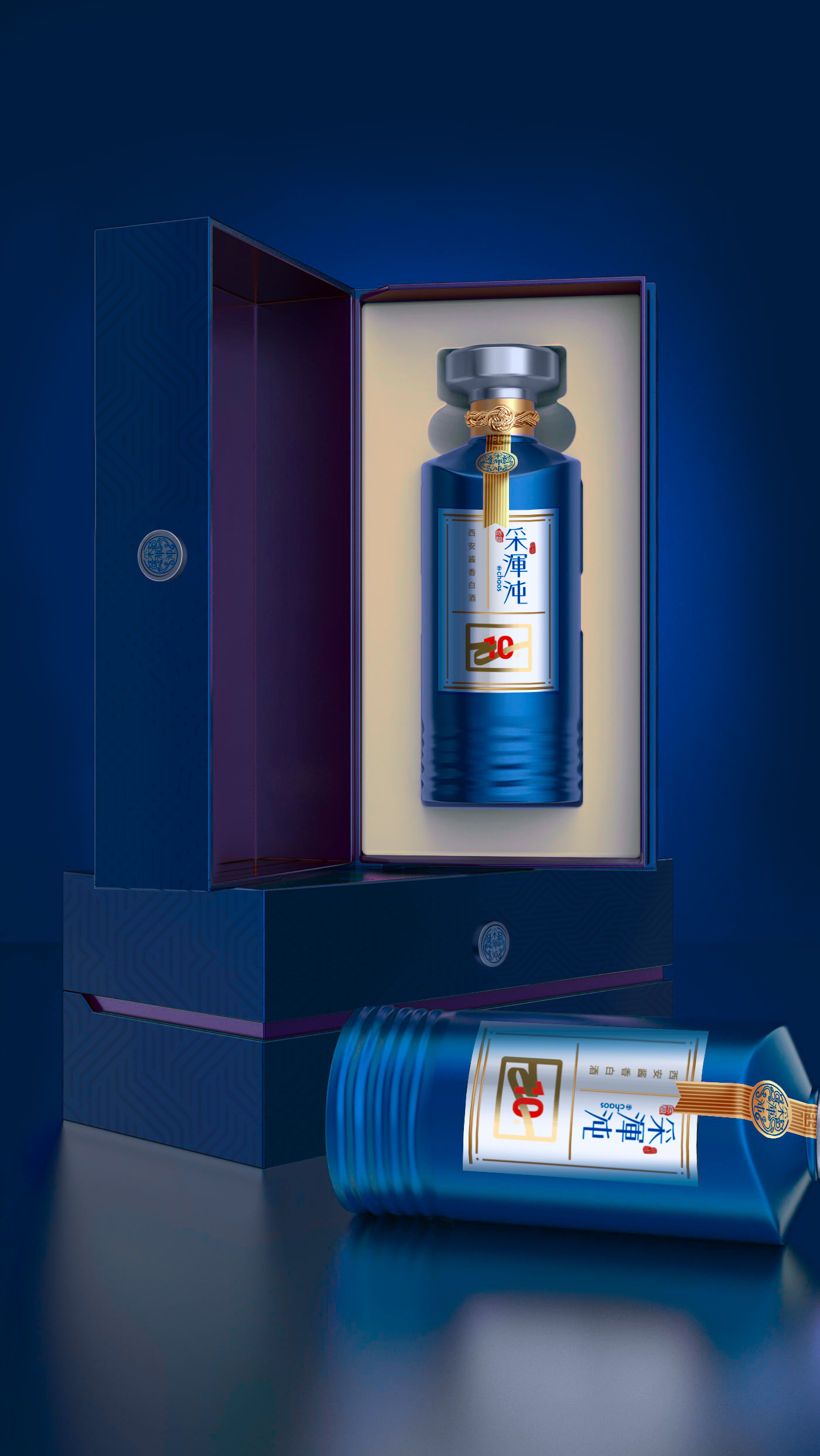 Wine packaging，Render，Liquor packaging，C4D rendering，packing design，Brand design，Box design，Packaging technology，