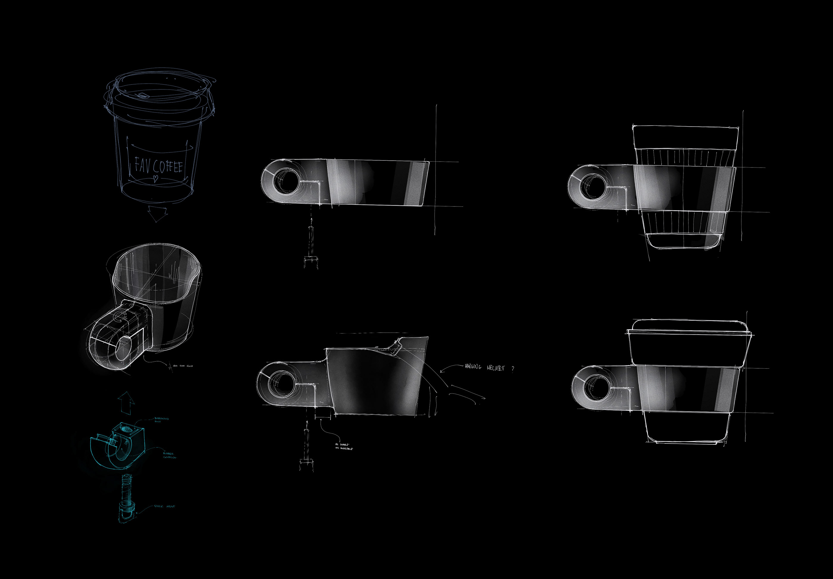 product design，black，glass，Bracket，