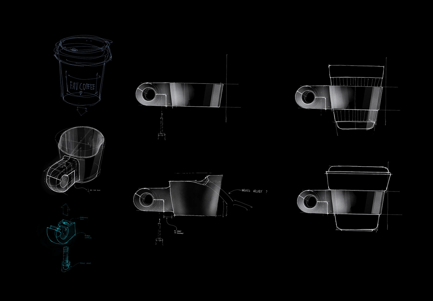 product design，black，glass，Bracket，