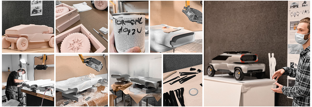 industrial design，Automobile design，conceptual design，Digital art，Rivian，Flying car，modularization，