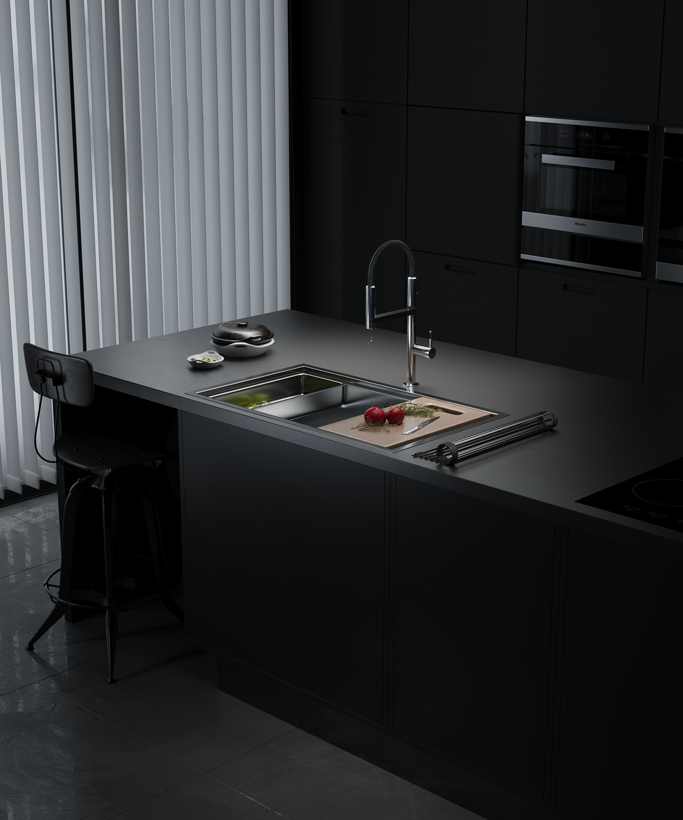 ICOBEN，kitchen，Architectural visualization，Interior design，visualization，