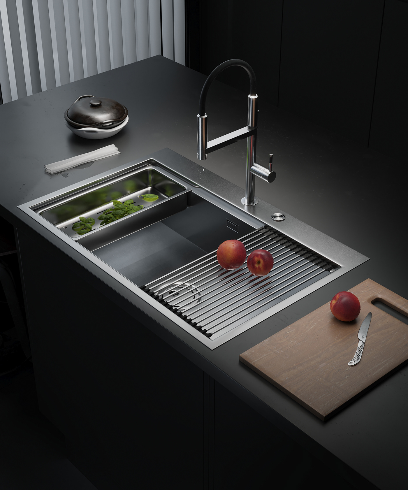 ICOBEN，kitchen，Architectural visualization，Interior design，visualization，