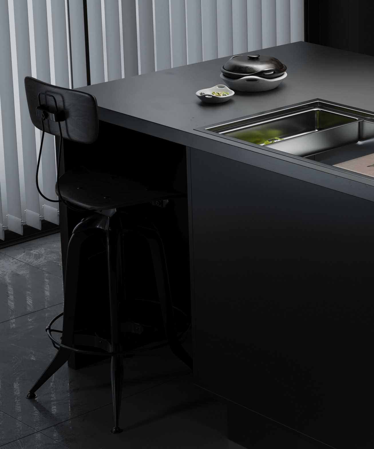 ICOBEN，kitchen，Architectural visualization，Interior design，visualization，