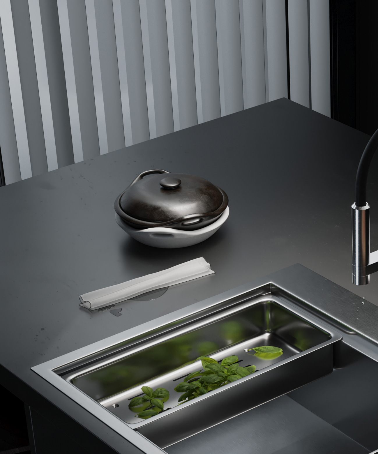 ICOBEN，kitchen，Architectural visualization，Interior design，visualization，