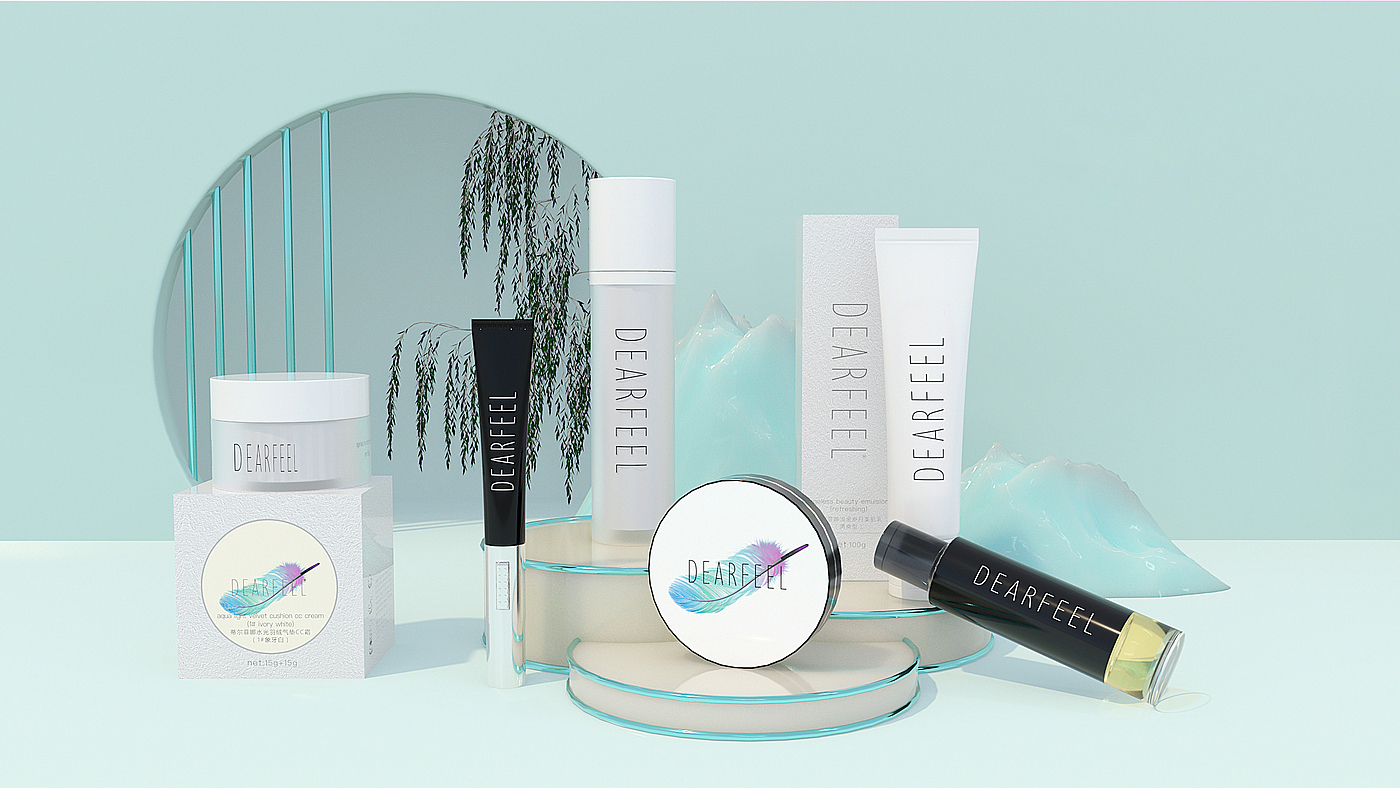 Brand design，packing，originality，Cosmetic packaging，packing design，C4D rendering，Logo design，Packaging technology，