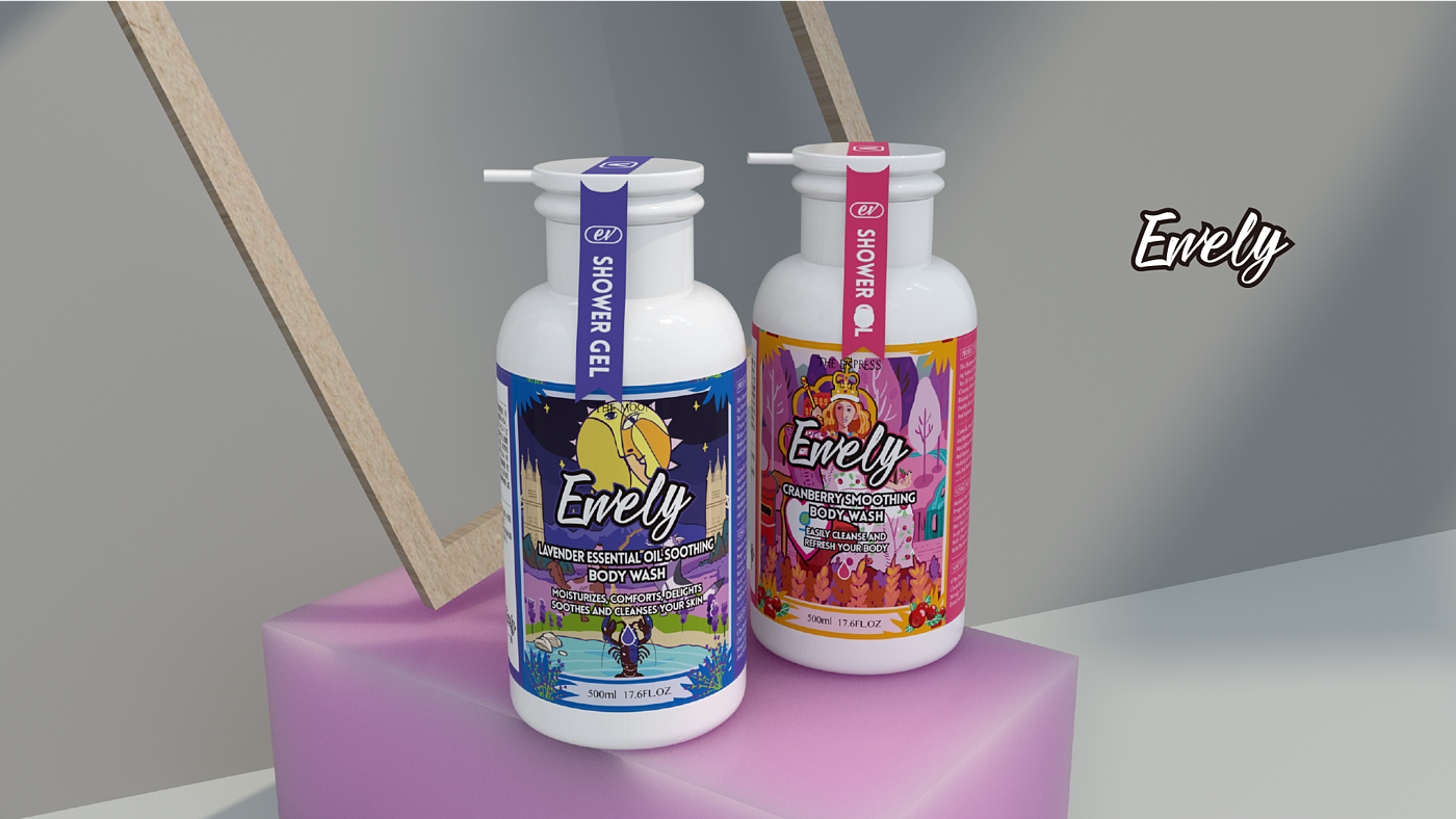 Cosmetic packaging，Bottle design，packing design，C4D rendering，Wash，Shampoo packaging，Graphic Artist Designer，Logo design，