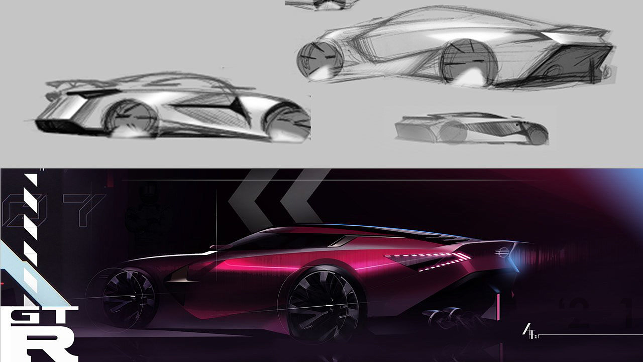 conceptual design，Sports car，Automobile design，cgi，