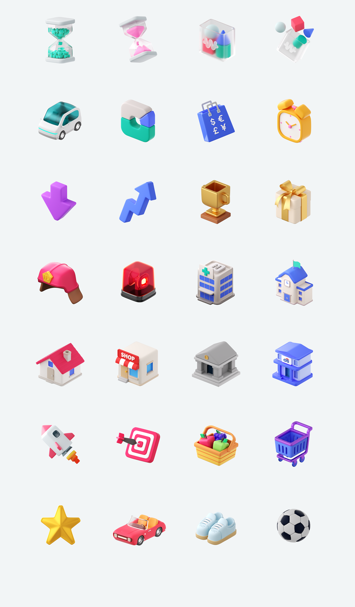 HanaBank，3d，Icon design，finance，
