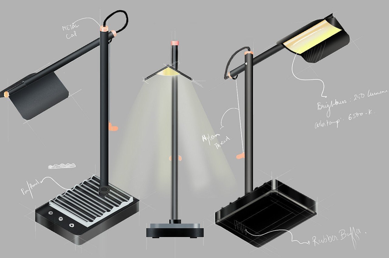 Desk lamp，concise，product design，Appearance design，delicate，QUELLE，