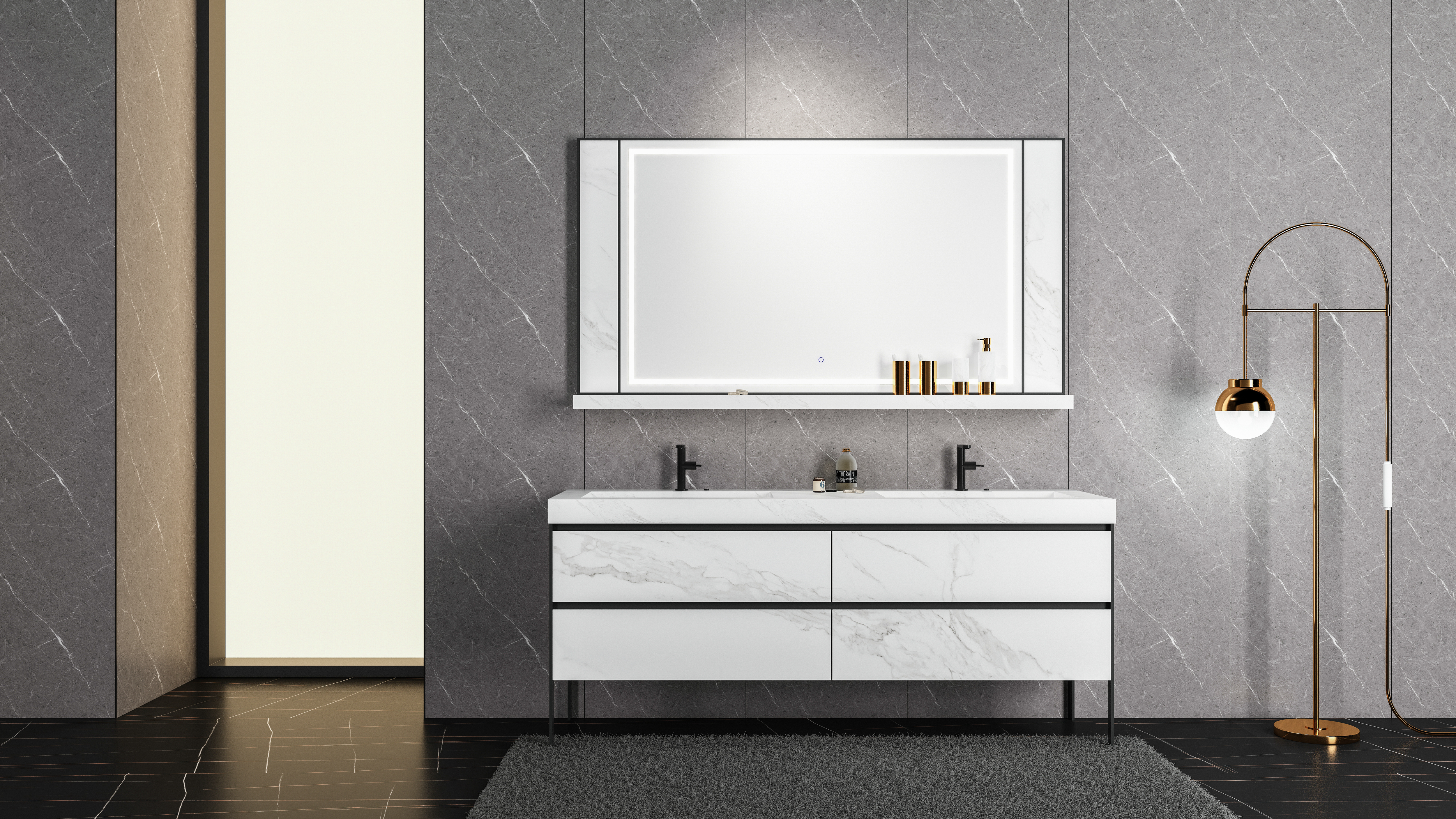 Bathroom cabinet，kitchen and toilet，product design，Rock slab，Light luxury，