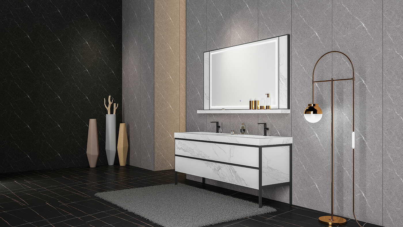 Bathroom cabinet，kitchen and toilet，product design，Rock slab，Light luxury，