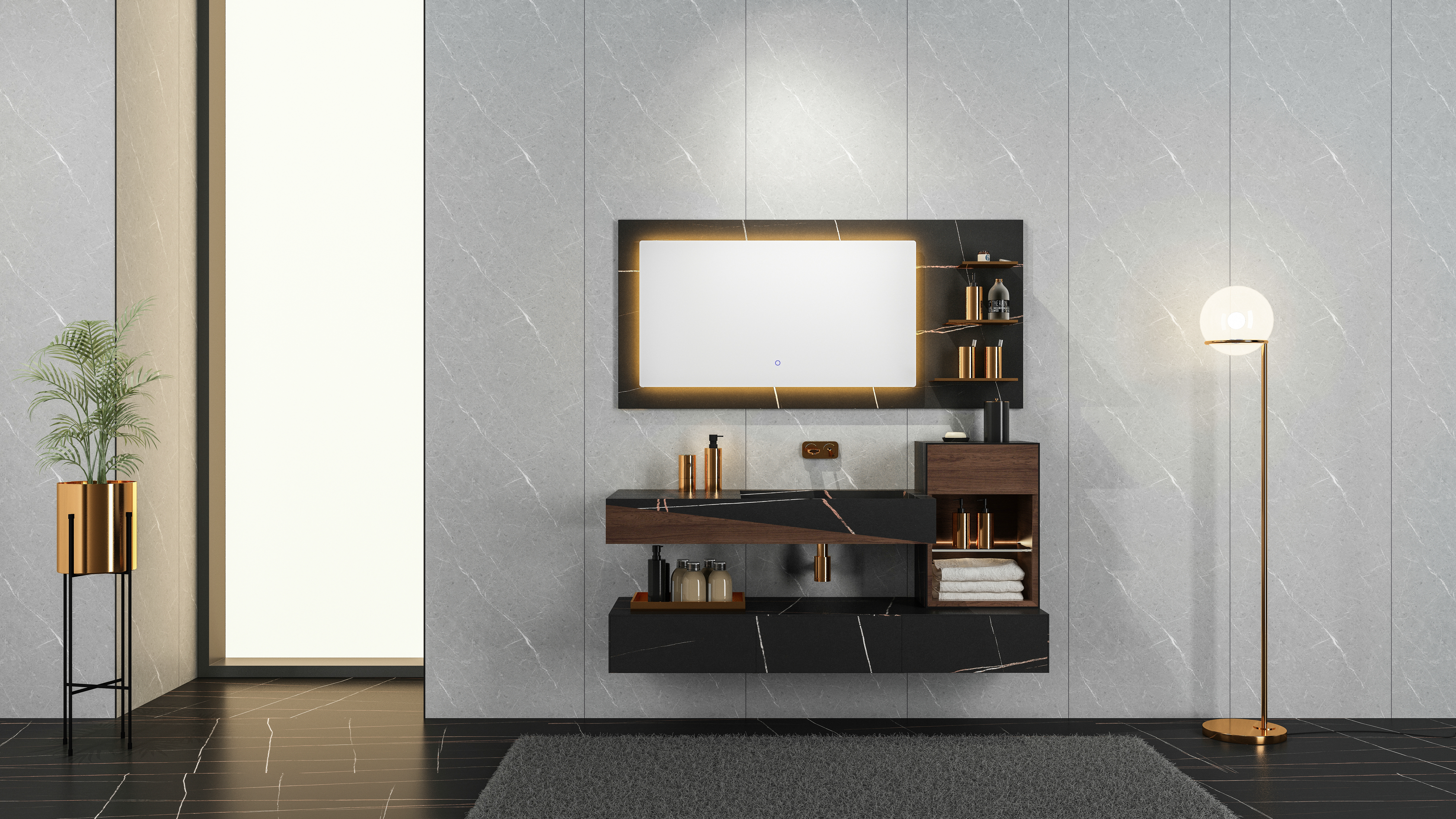 Bathroom cabinet，Light luxury，kitchen and toilet，product design，Rock slab，Bathroom cabinet，Light luxury，kitchen and toilet，product design，Rock slab，