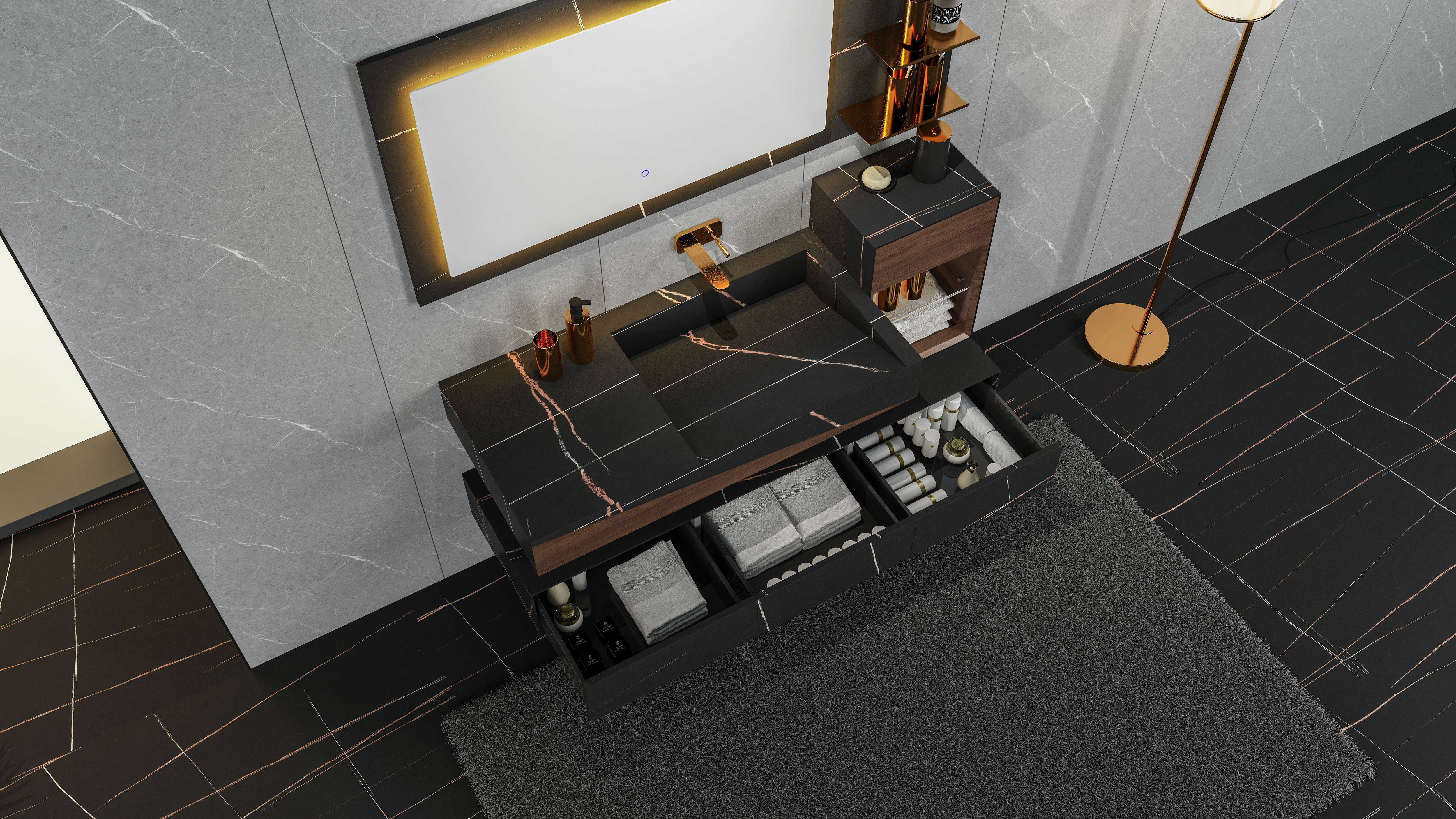 Bathroom cabinet，Light luxury，kitchen and toilet，product design，Rock slab，Bathroom cabinet，Light luxury，kitchen and toilet，product design，Rock slab，