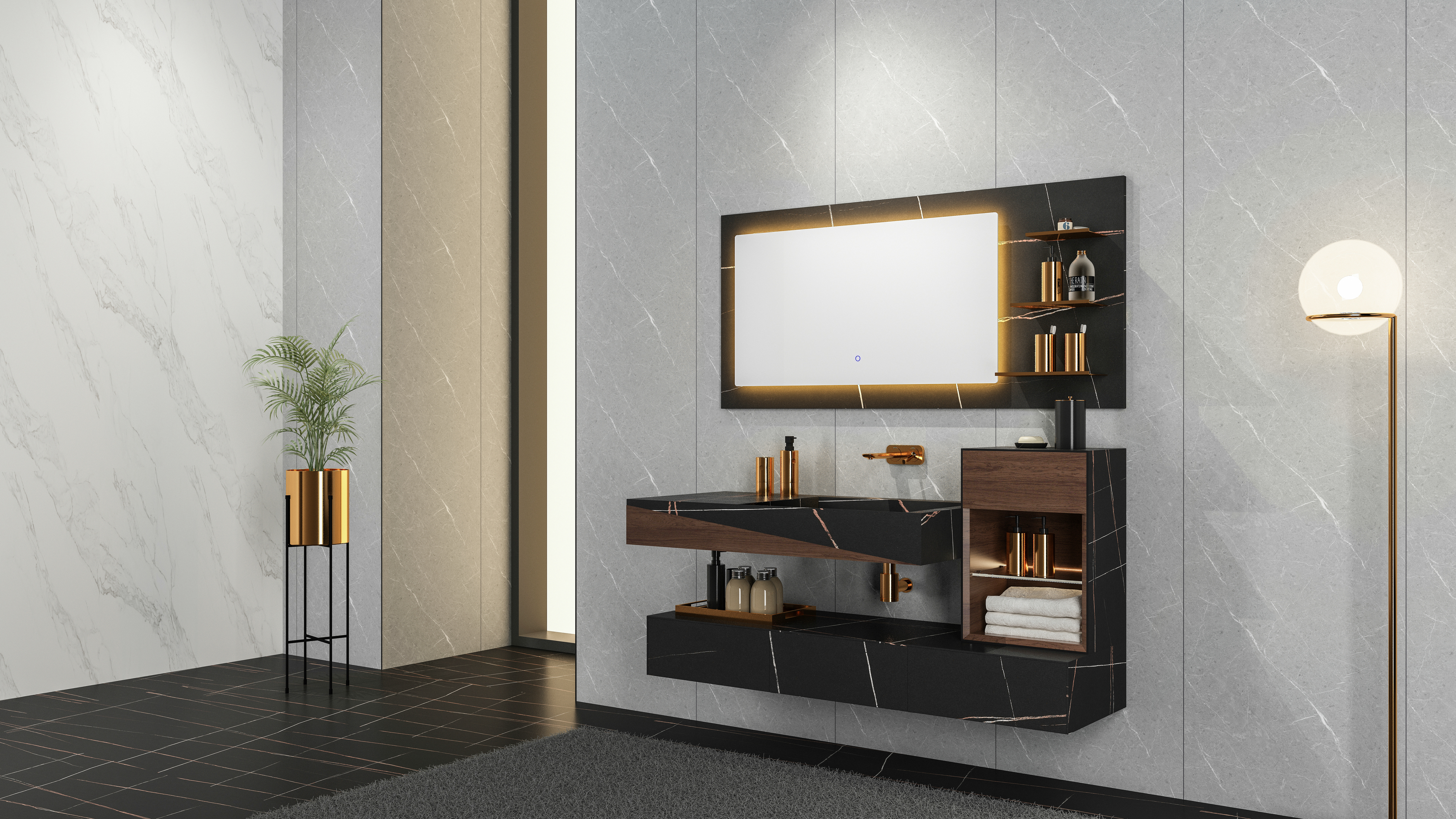 Bathroom cabinet，Light luxury，kitchen and toilet，product design，Rock slab，Bathroom cabinet，Light luxury，kitchen and toilet，product design，Rock slab，