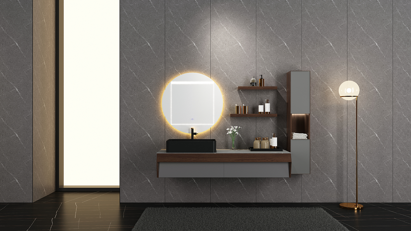 Bathroom cabinet，kitchen and toilet，product design，Rock slab，Light luxury，