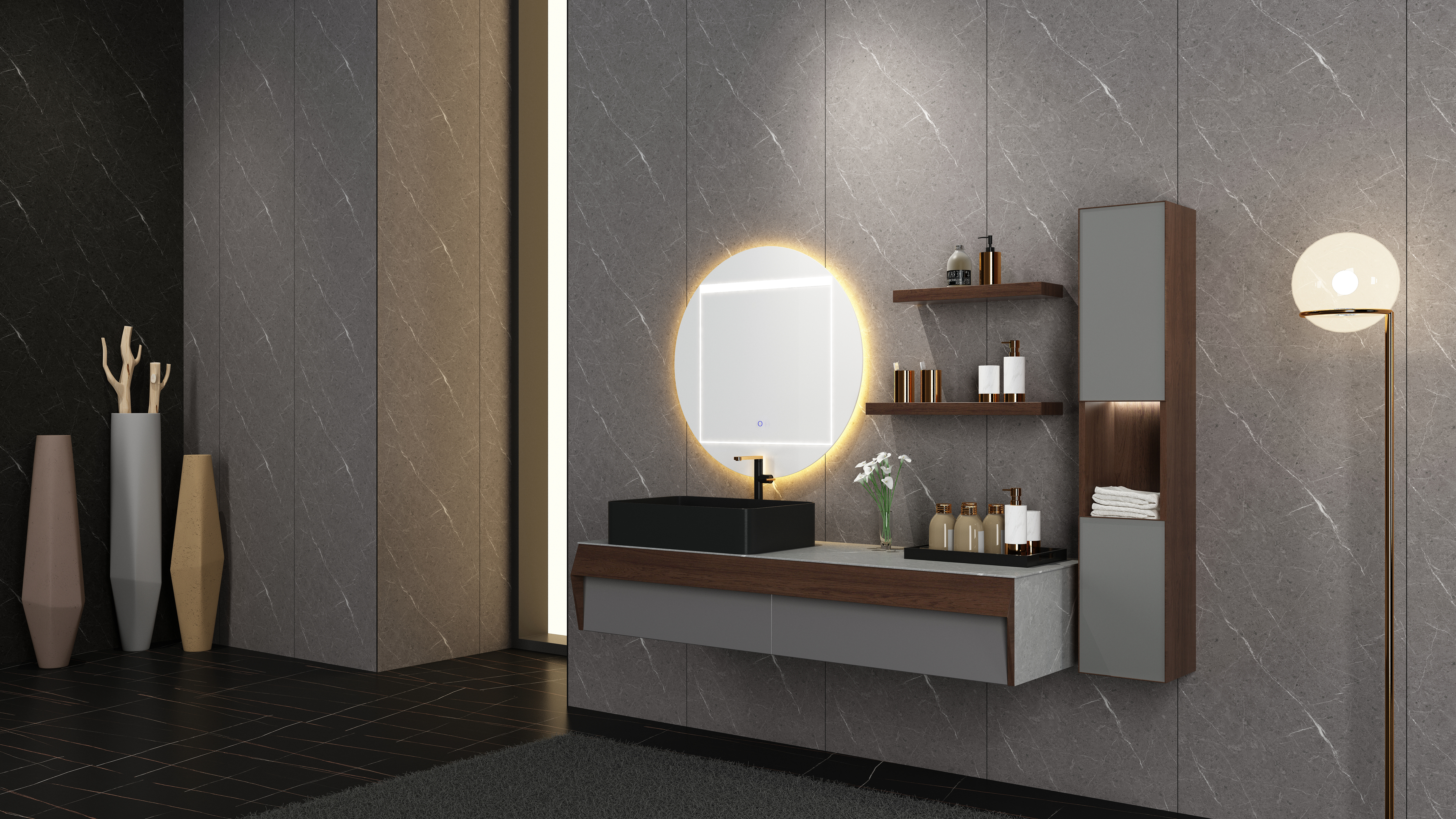 Bathroom cabinet，kitchen and toilet，product design，Rock slab，Light luxury，