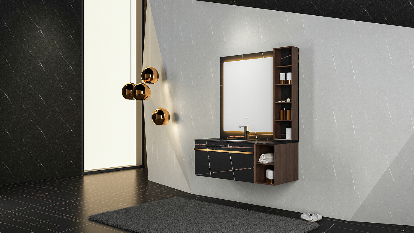 Bathroom cabinet，kitchen and toilet，bathroom，Light luxury，product design，