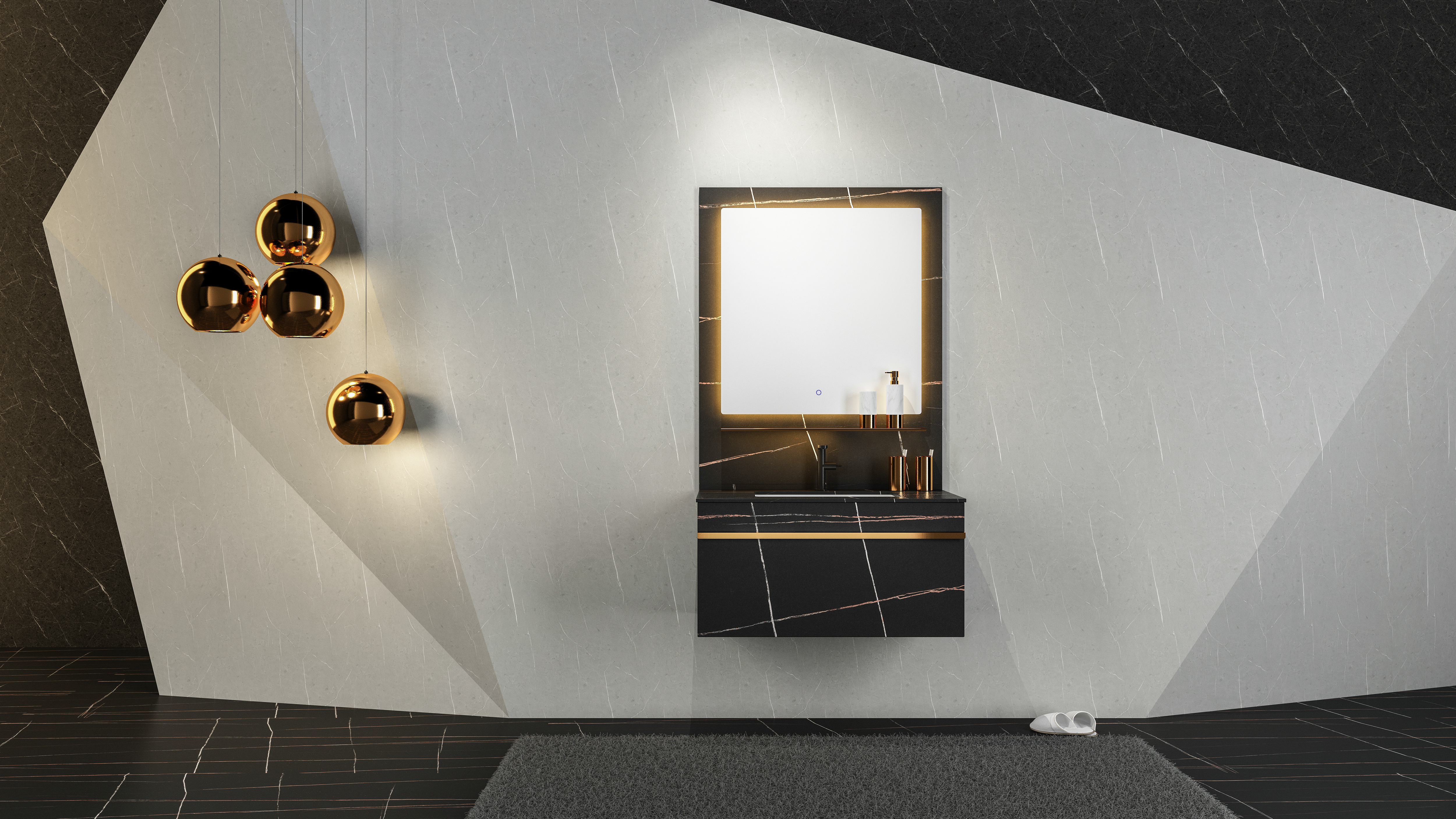 Bathroom cabinet，kitchen and toilet，bathroom，Light luxury，product design，