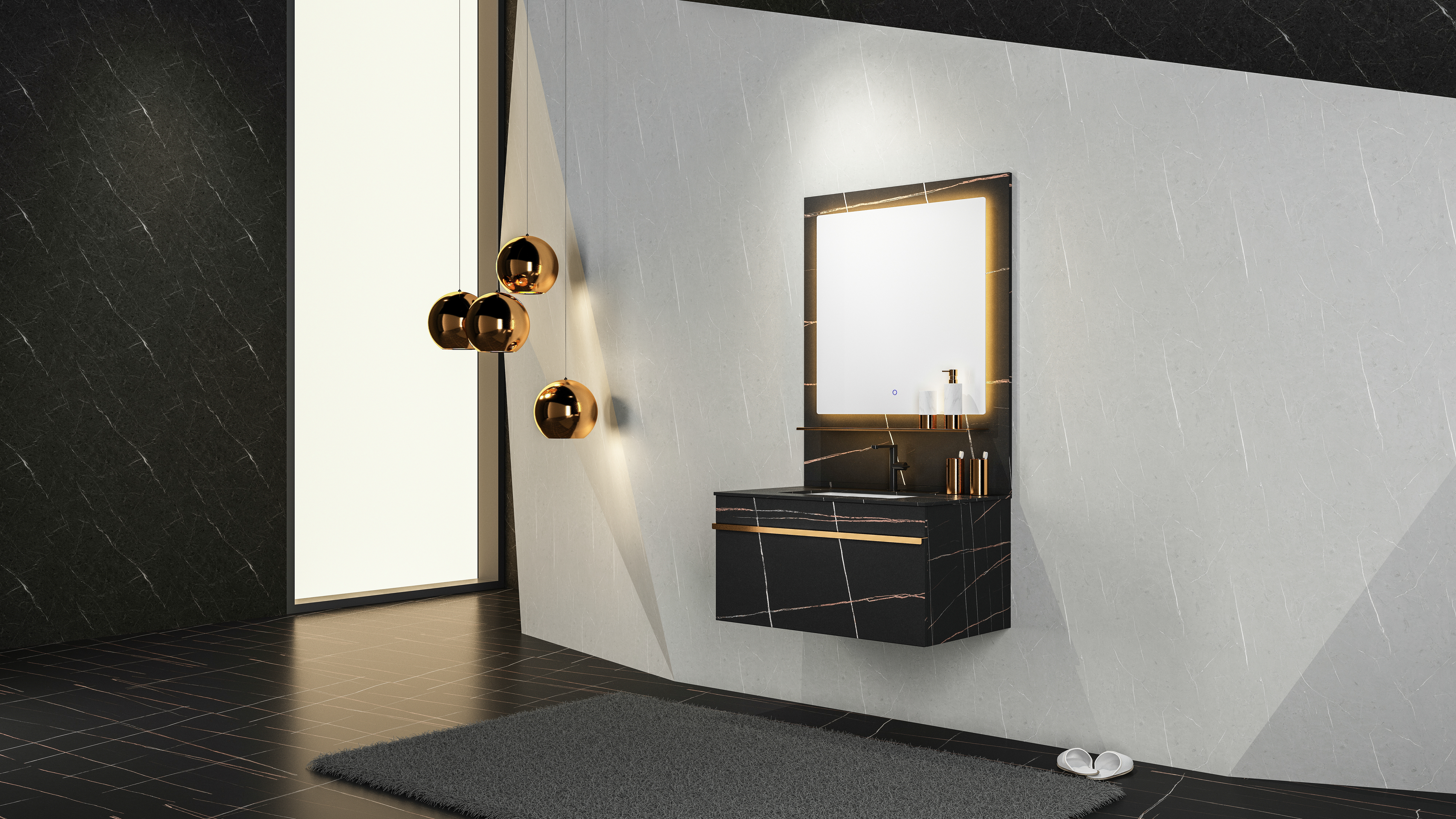 Bathroom cabinet，kitchen and toilet，bathroom，Light luxury，product design，