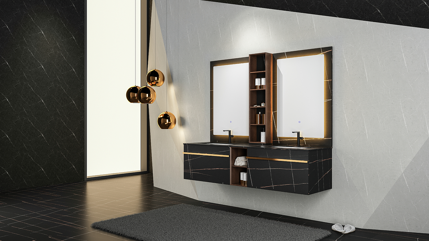 Bathroom cabinet，kitchen and toilet，bathroom，Light luxury，product design，