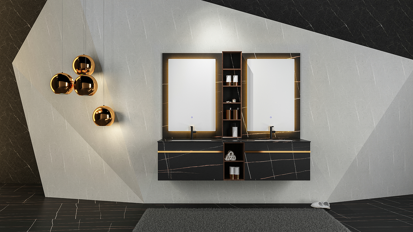 Bathroom cabinet，kitchen and toilet，bathroom，Light luxury，product design，