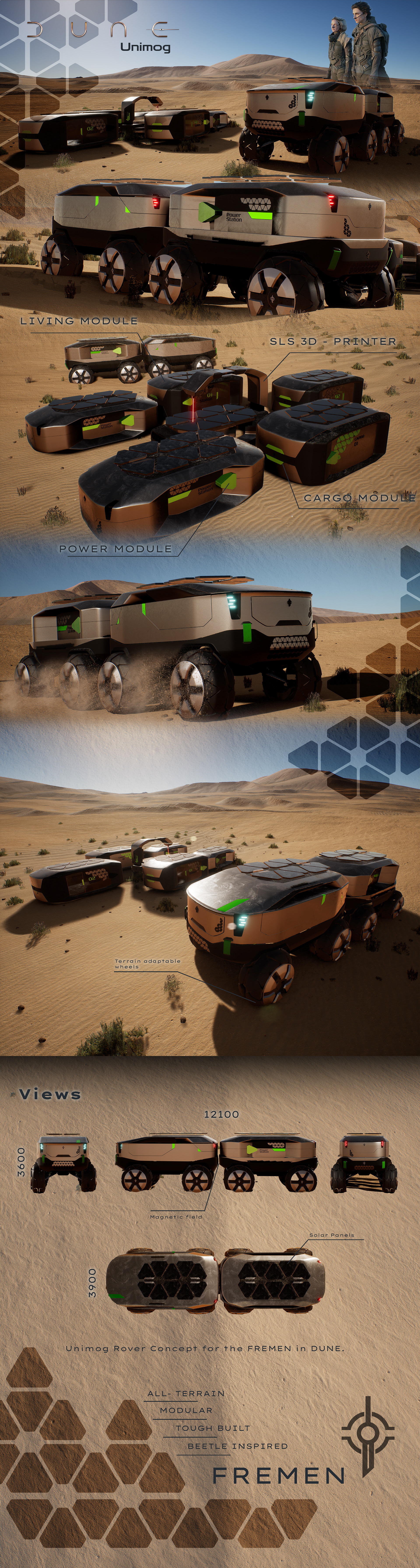 3D modeling，Unimog，Sand dunes，Dune Dune，The movie "Dune"，