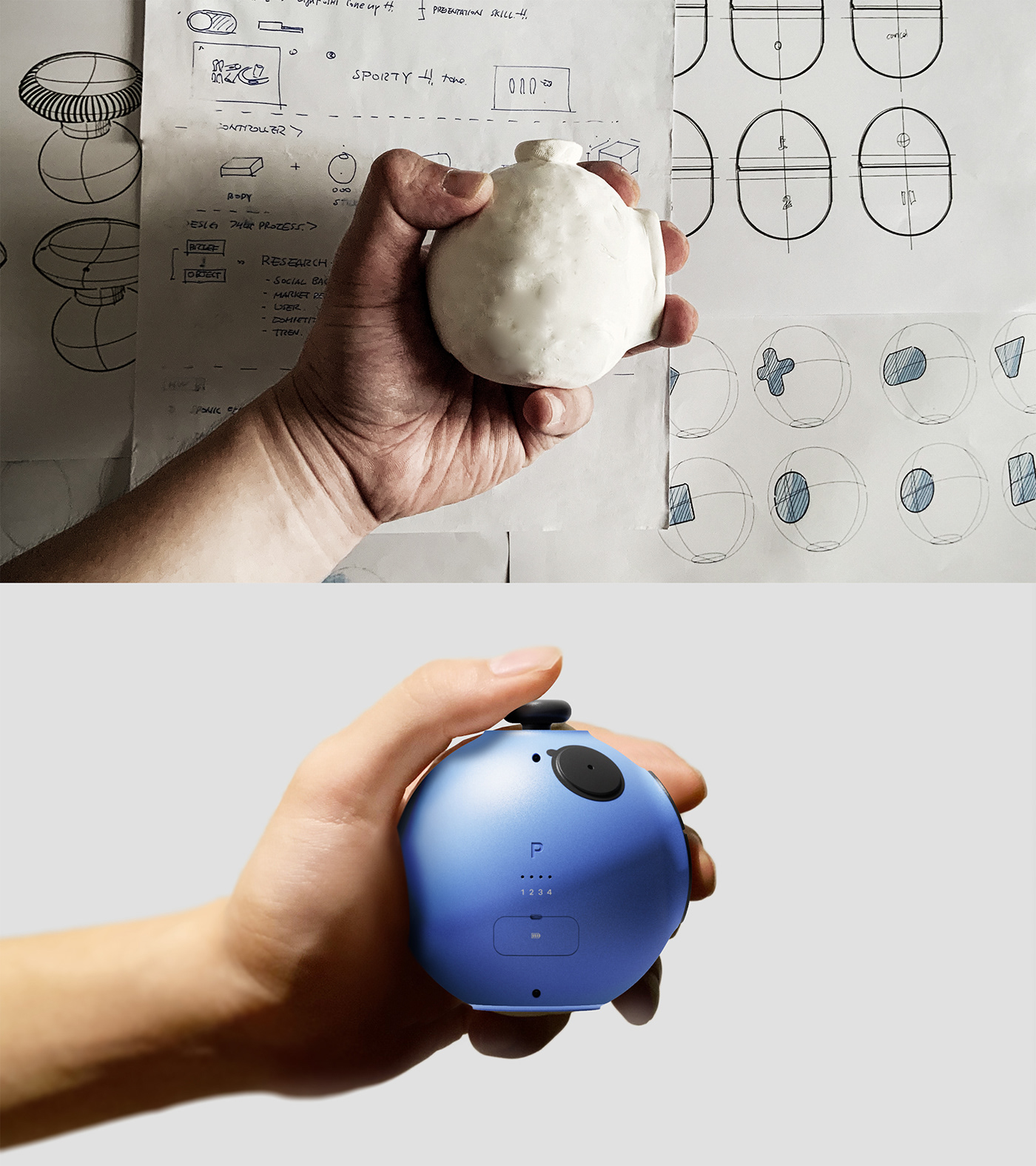 Egg shape，Game handle，indicator light，