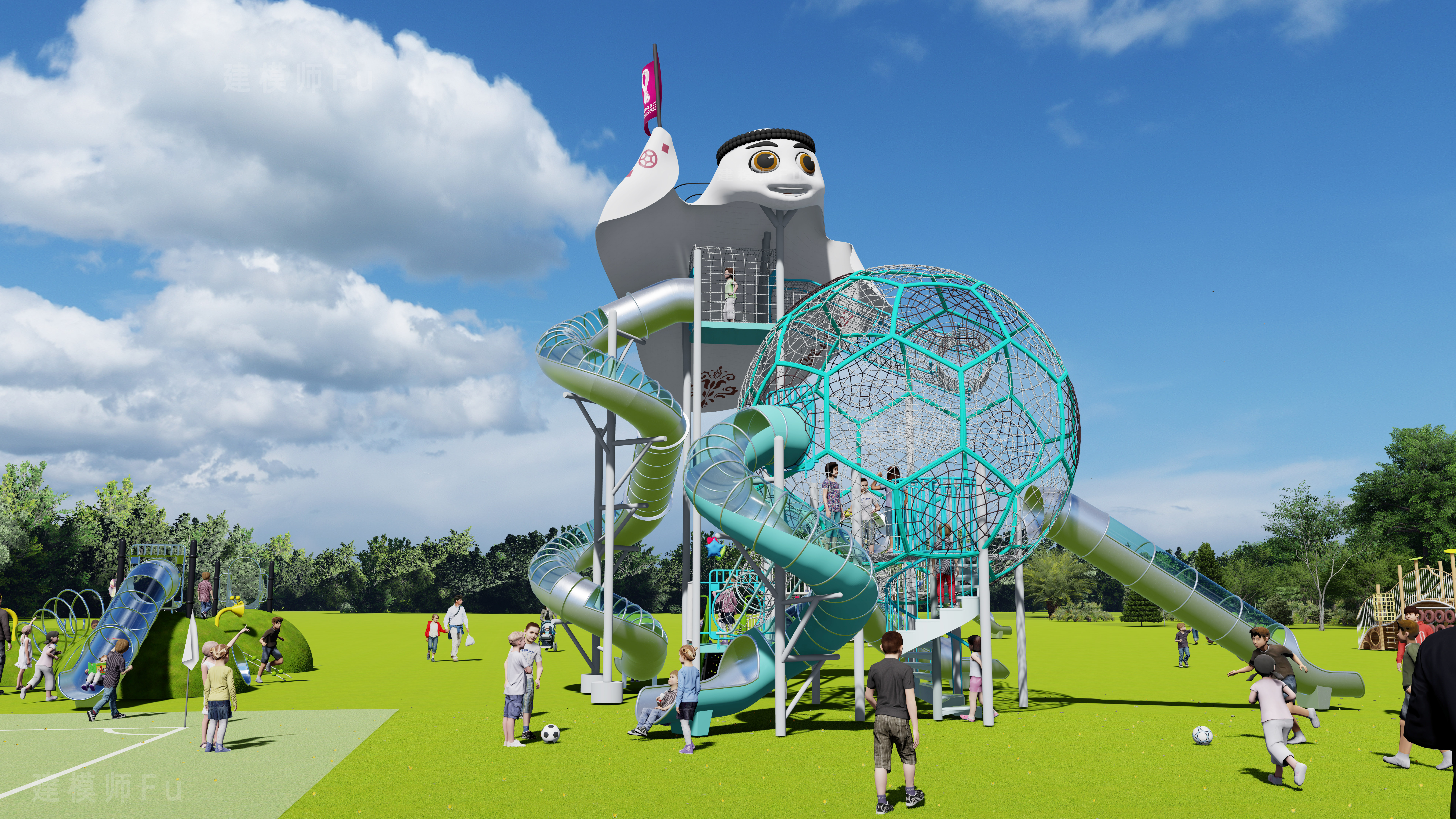 World Cup，Outdoor slide，Qatar World Cup，vulgar tycoon，