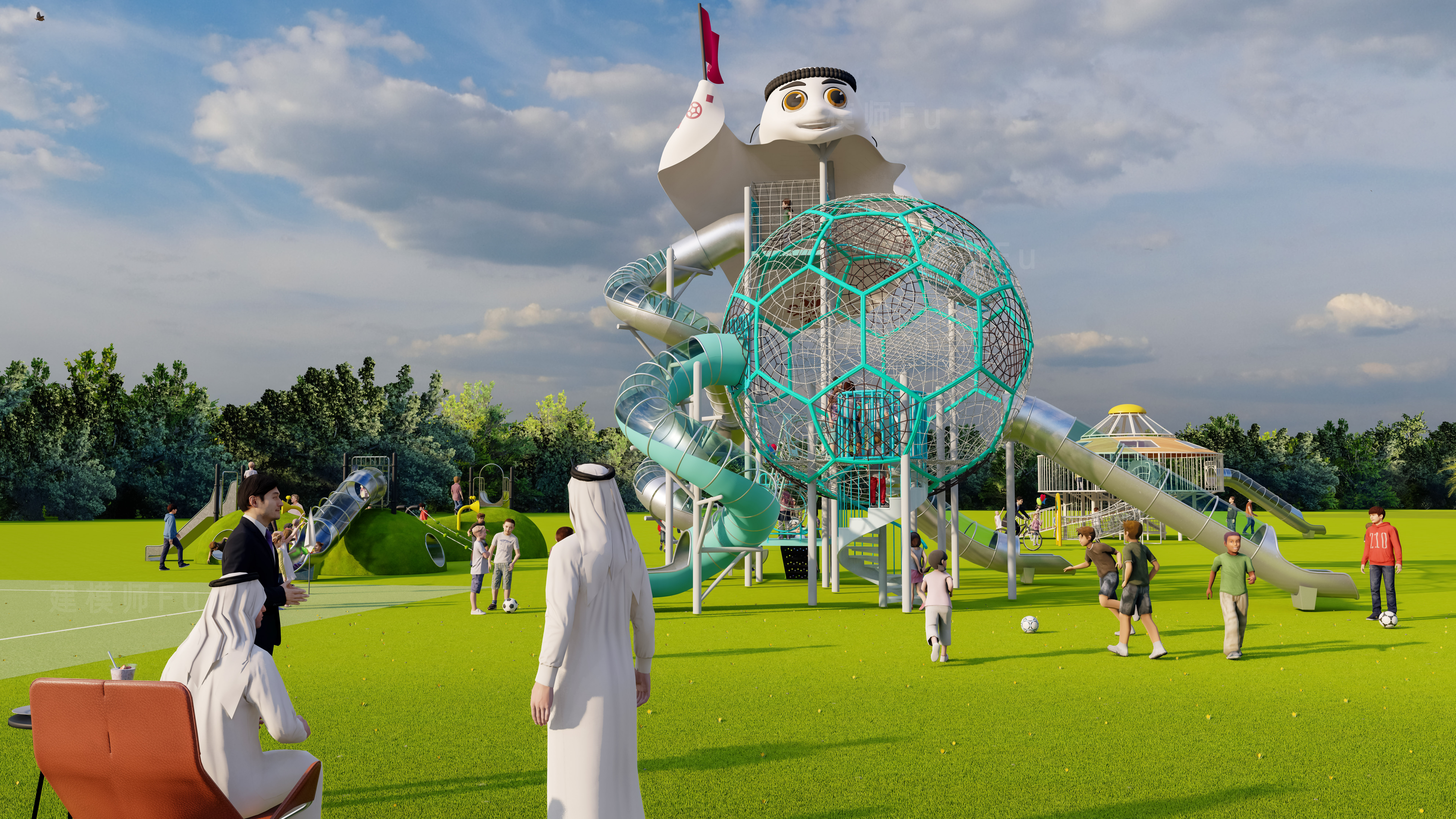 World Cup，Outdoor slide，Qatar World Cup，vulgar tycoon，