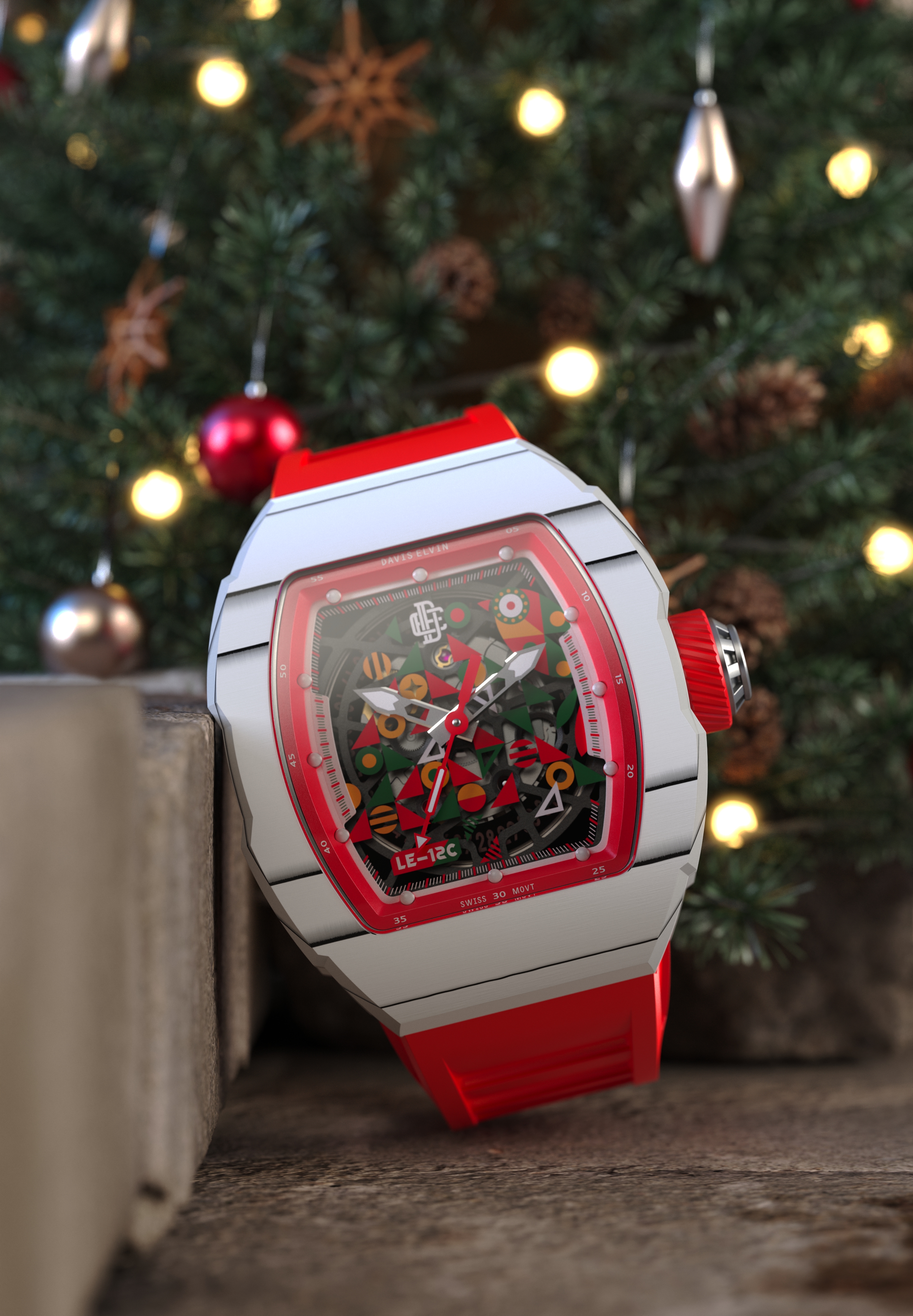 christmas，surface，keyshot，gules，snow，indoor，Realistic，