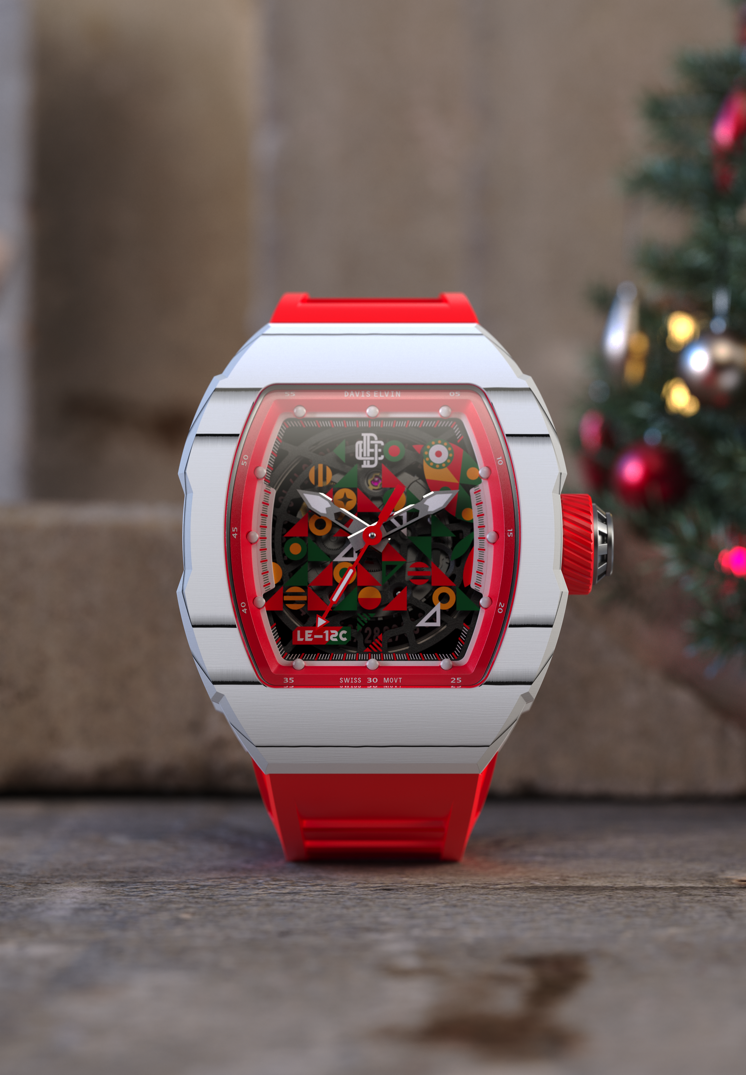 christmas，surface，keyshot，gules，snow，indoor，Realistic，
