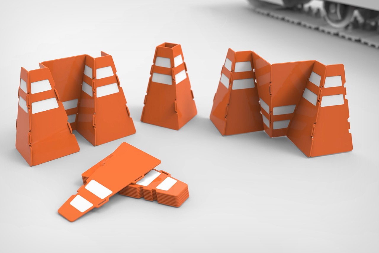 Traffic cone，modularization，Can be assembled，