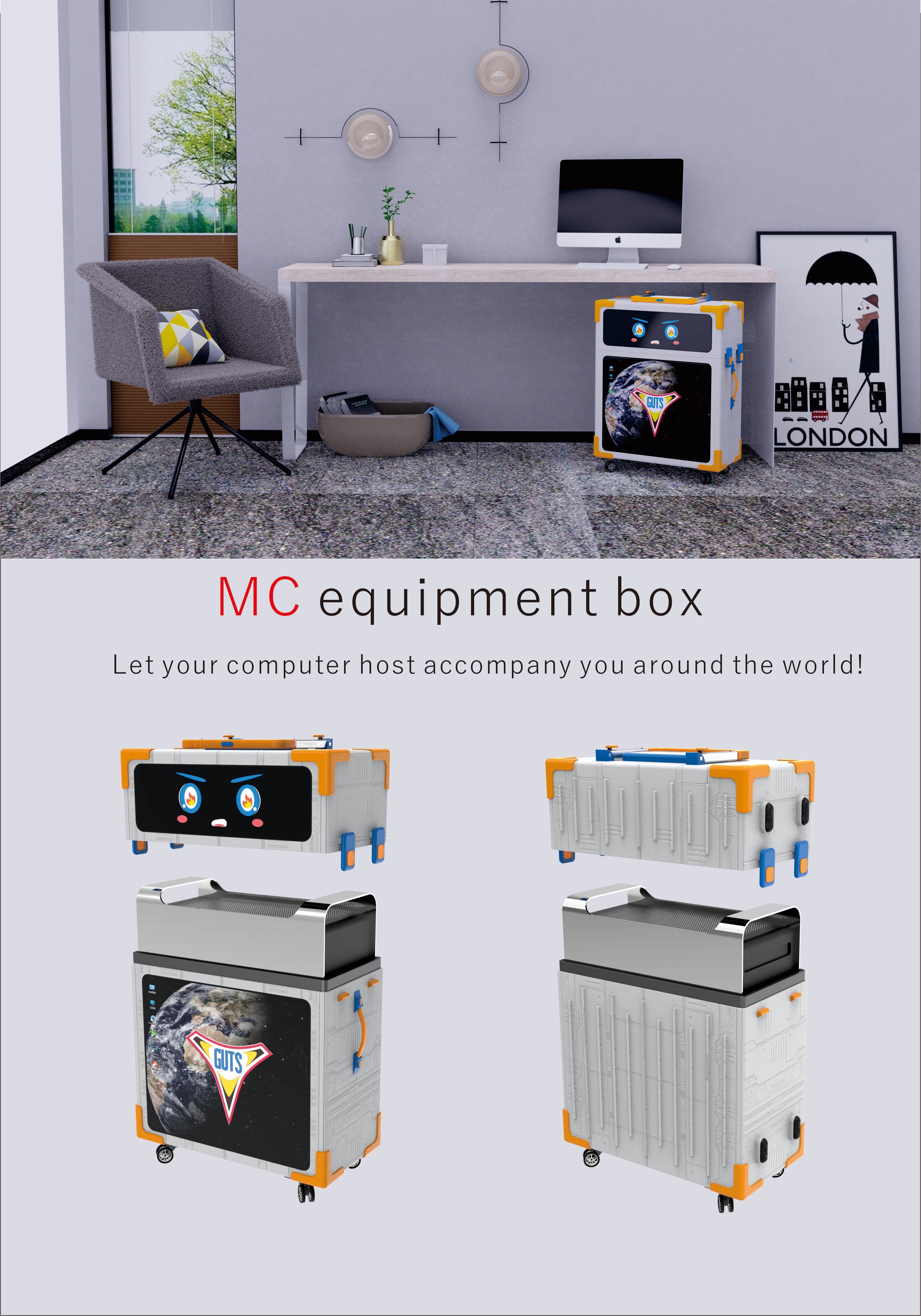 Luggage case, main chassis, college students, computers，