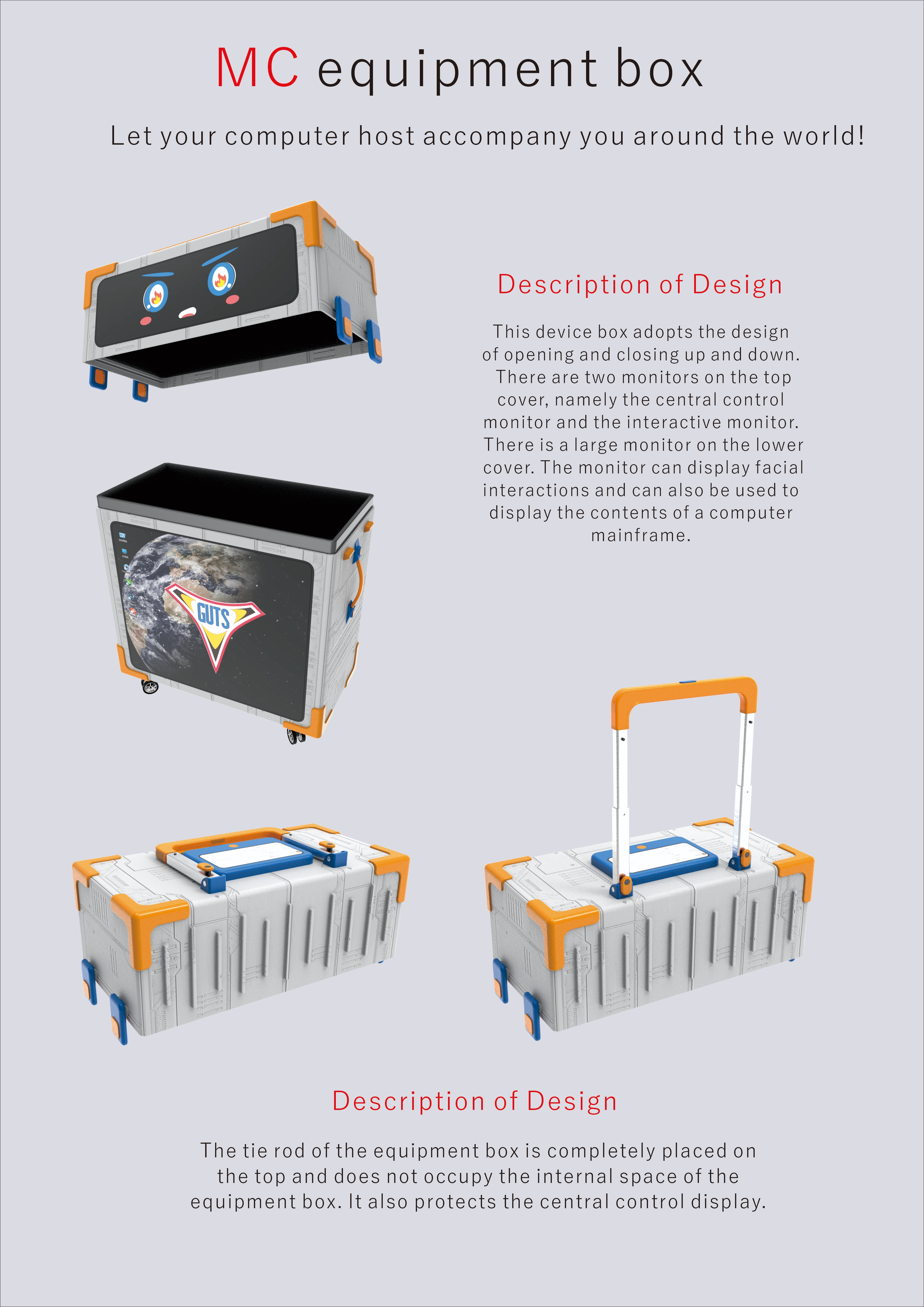 Luggage case, main chassis, college students, computers，
