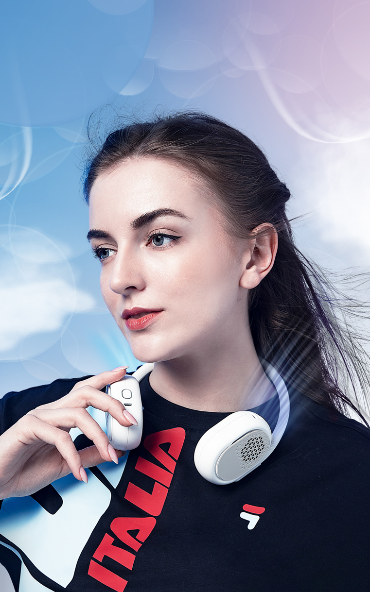 Portable and easy-to-store neck fan，