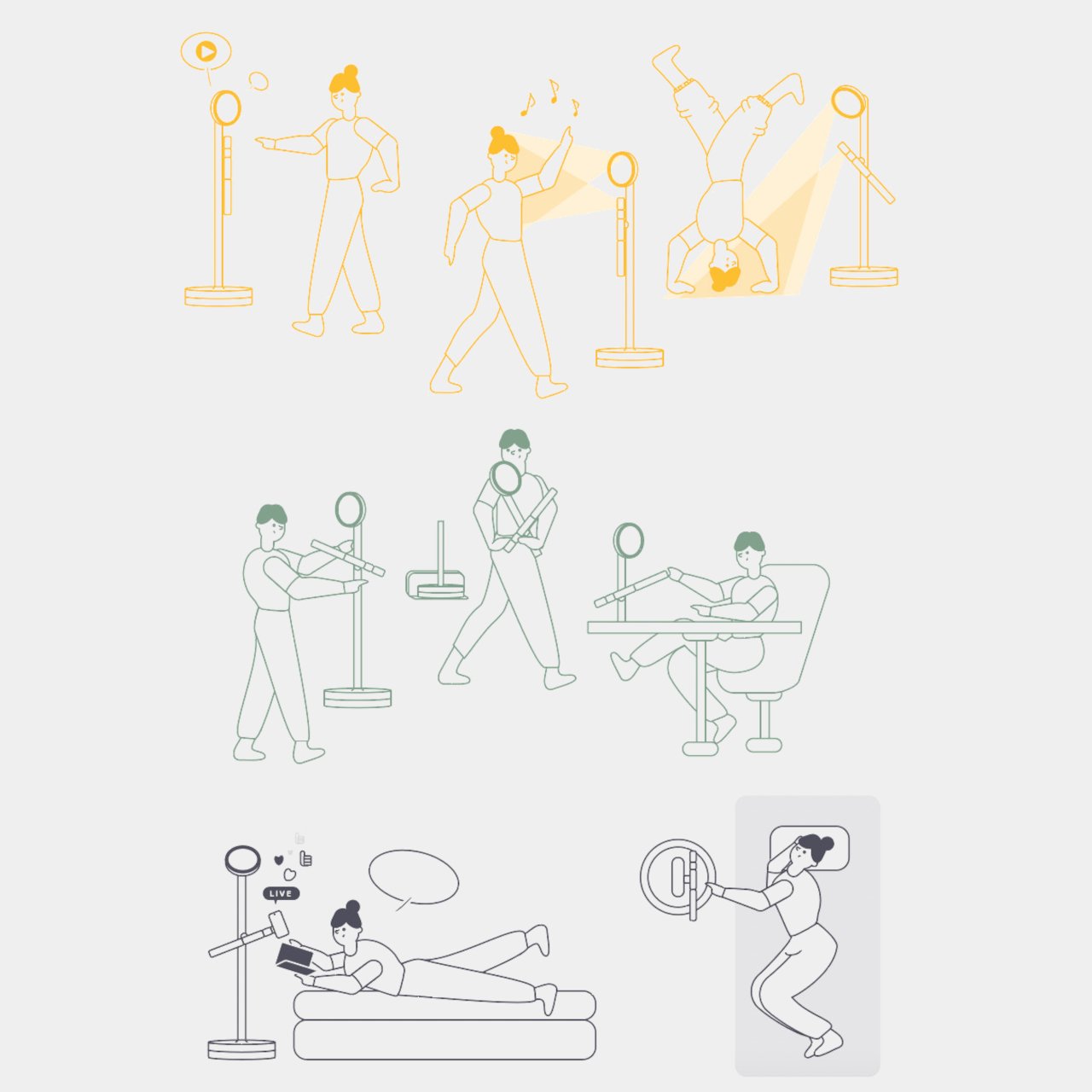 conceptual design，modularization，live broadcast，Live frame，camera，camera，