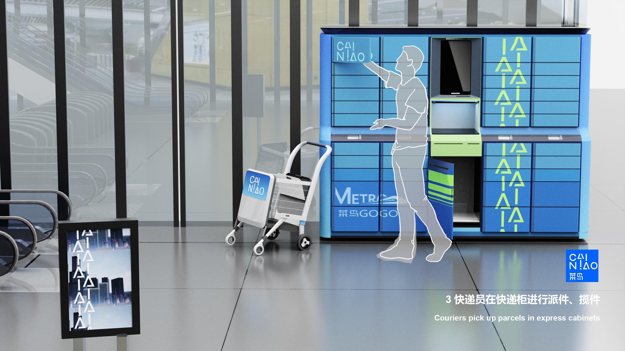 metro，Intelligent shipping，Cainiao Post，system design，user geography，Express cabinet，communal facilities，Mobile scene，