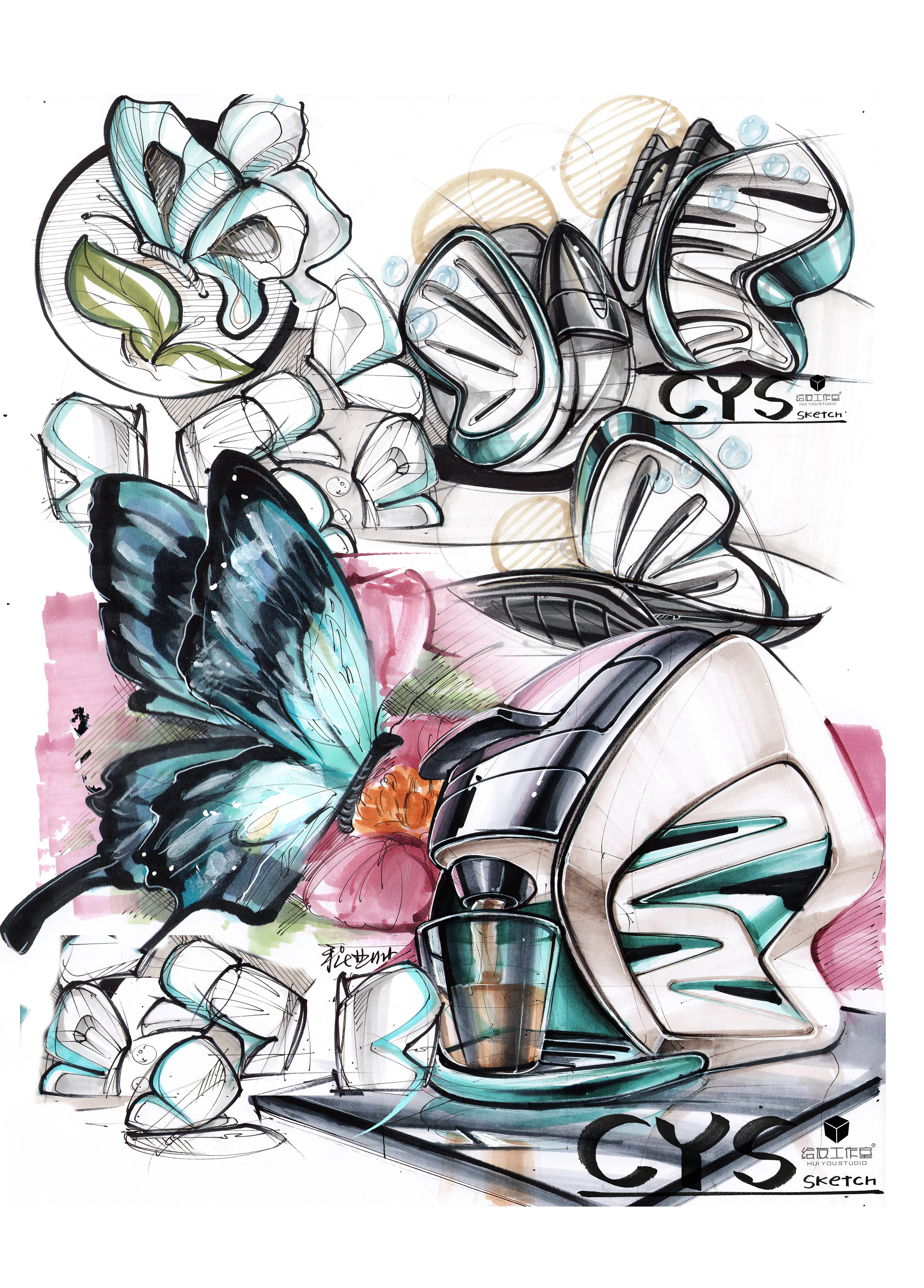 Hand drawn products，Hand drawn industrial design，Industrial Design Postgraduate Entrance Examination，Hand drawn for postgraduate entrance examination of industrial design，Bionics Design ，