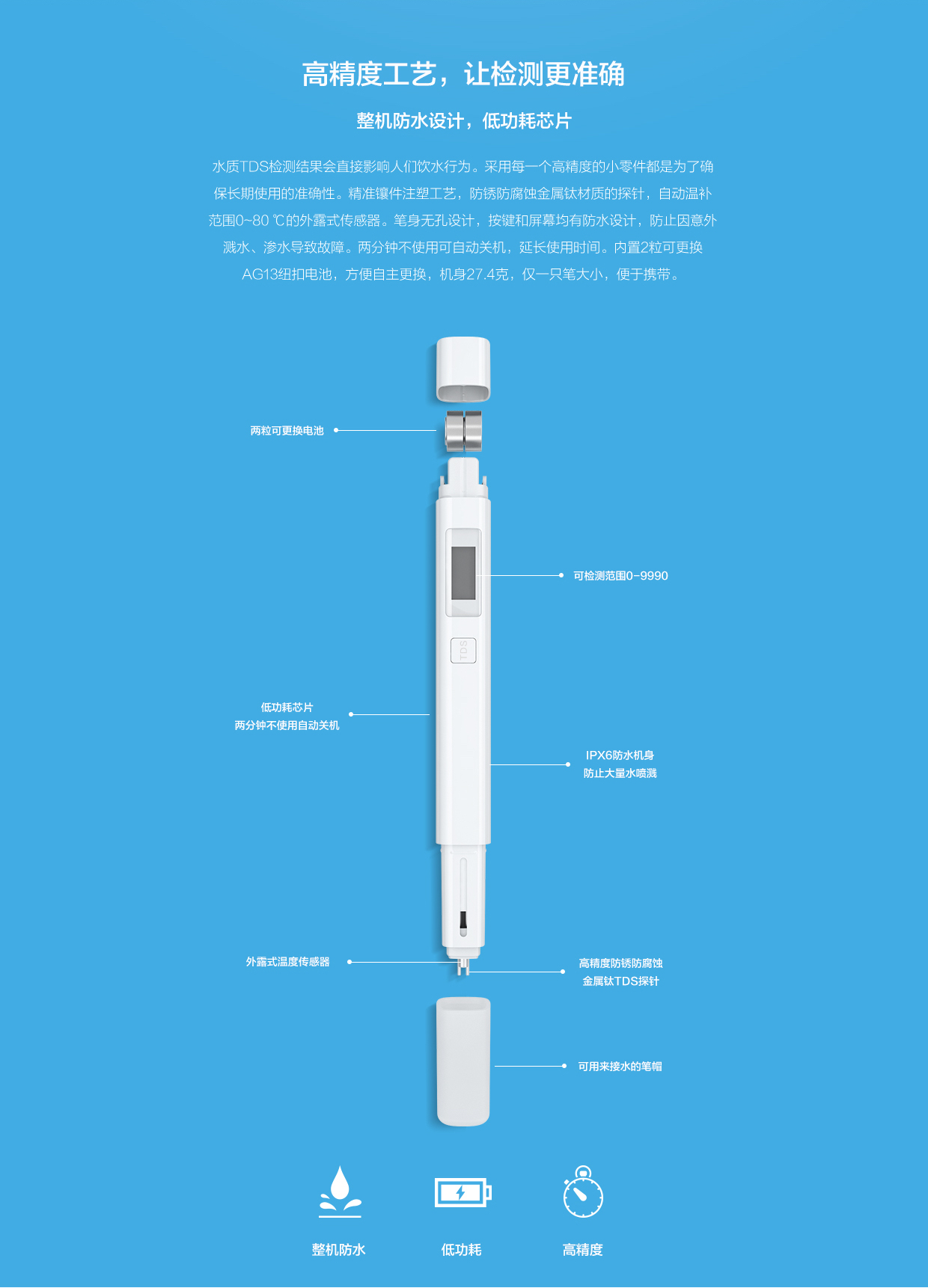 millet，Water quality TDS test pen，product design，industrial design，